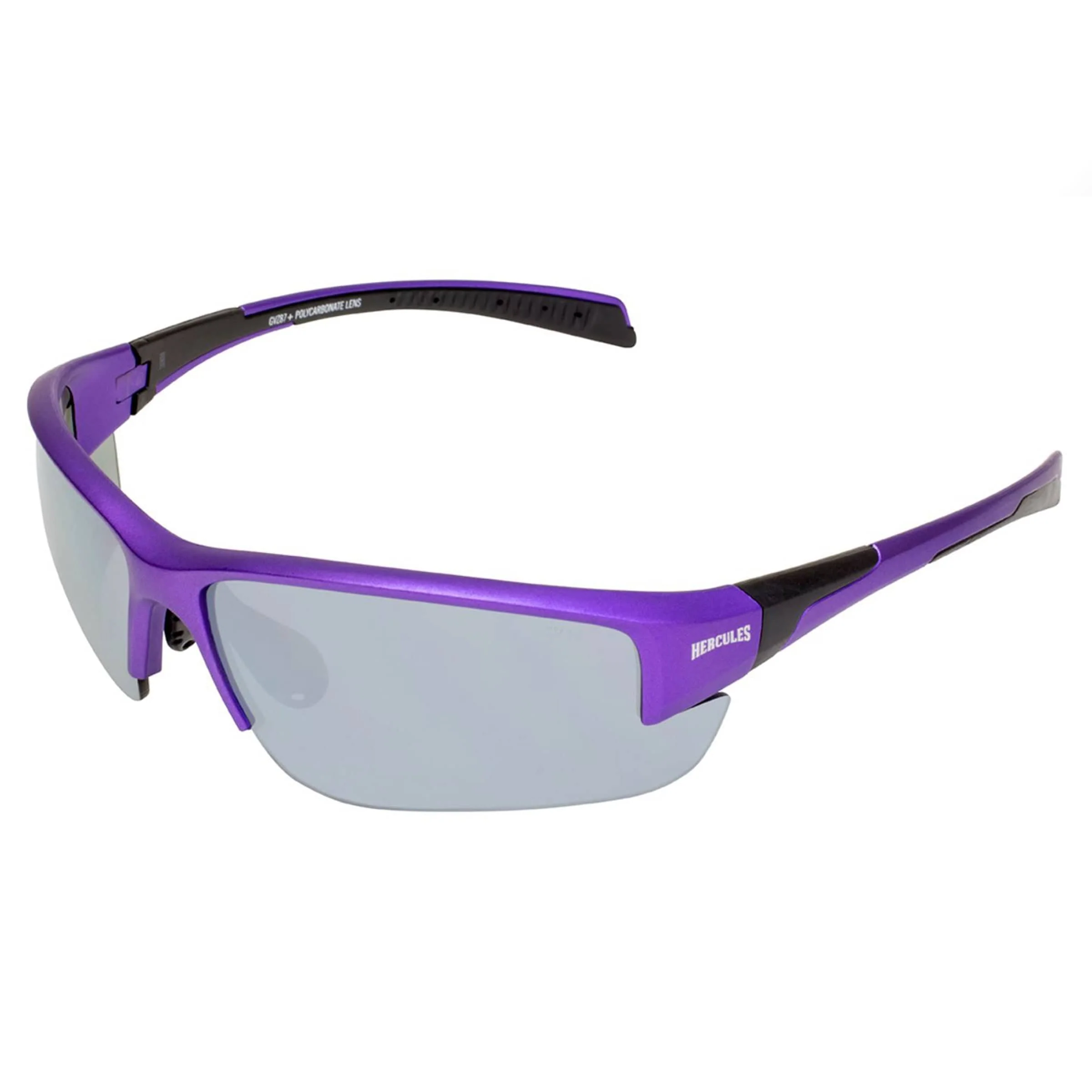 Hercules 7 Purple Metallic Frame Flash Mirror Safety Lenses