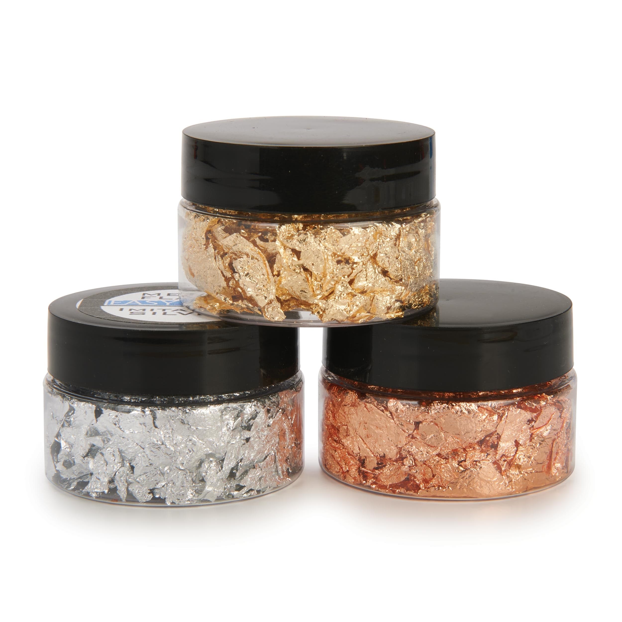 Gold, Silver and Copper Metal Flake Inlay Material Starter Pack - 3 Piece - 2 oz - Image 2