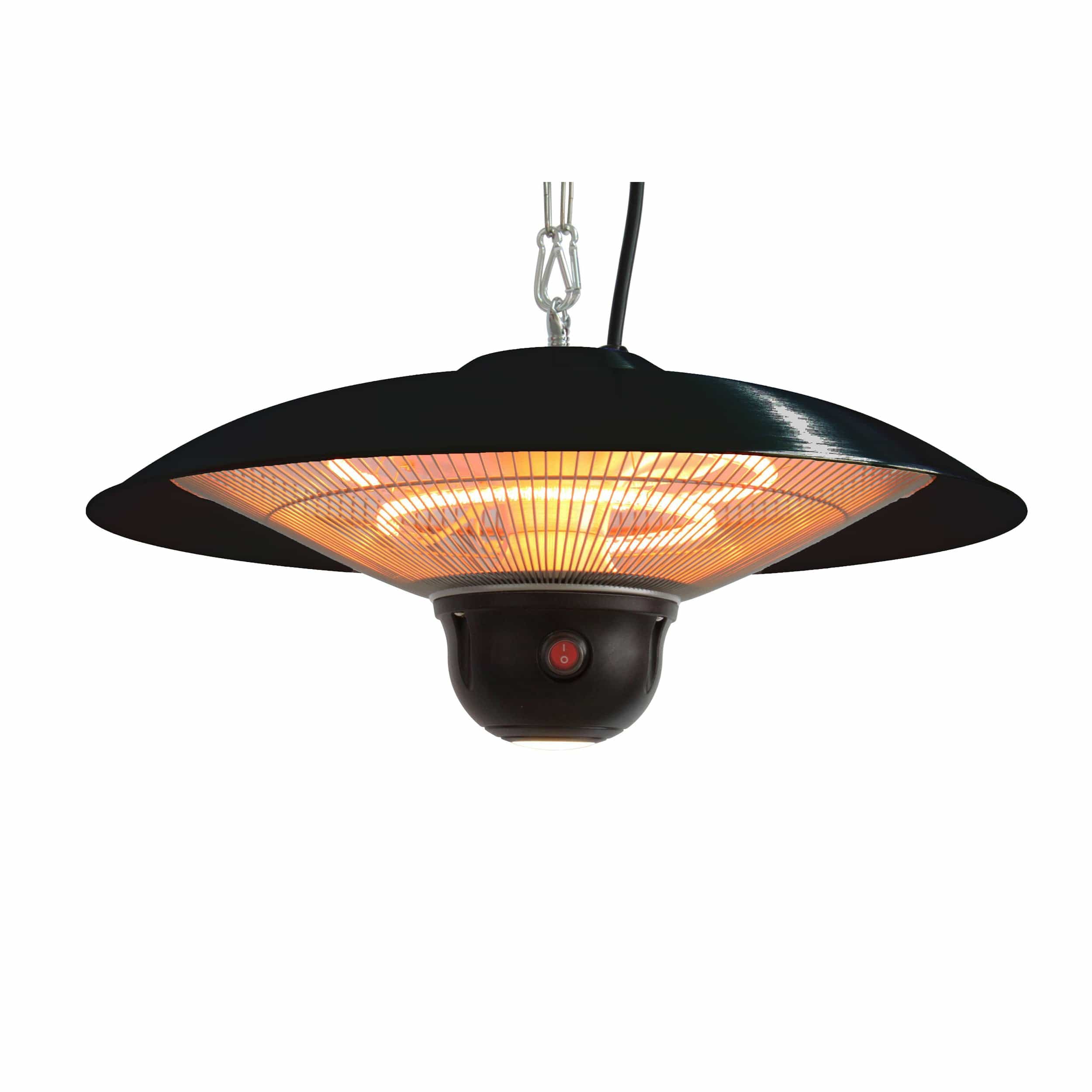Hanging Infrared Electric Outdoor Heater with Remote – Black – LED