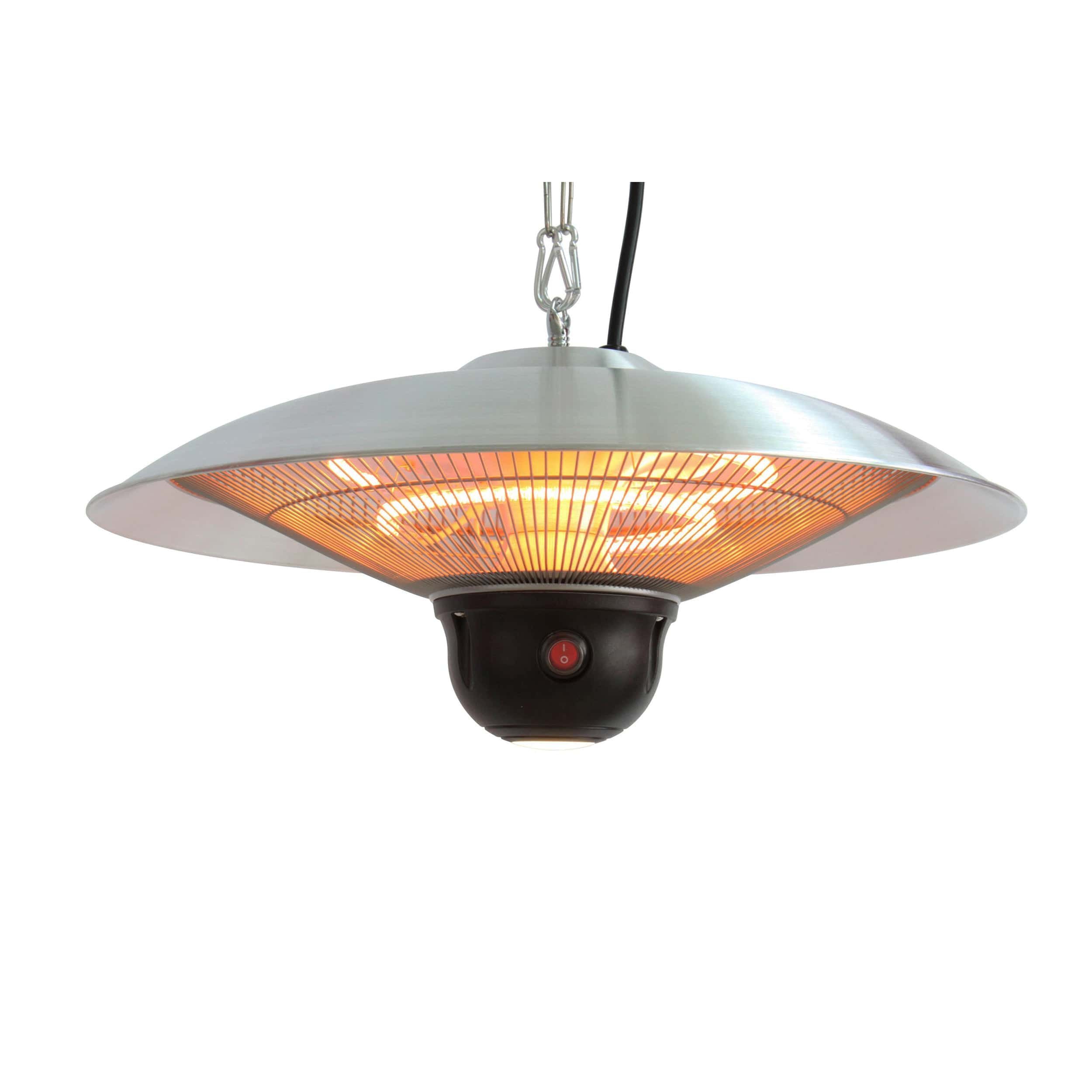 Hanging Infrared Electric Outdoor Heater with Remote - Silver - LED - Image 1
