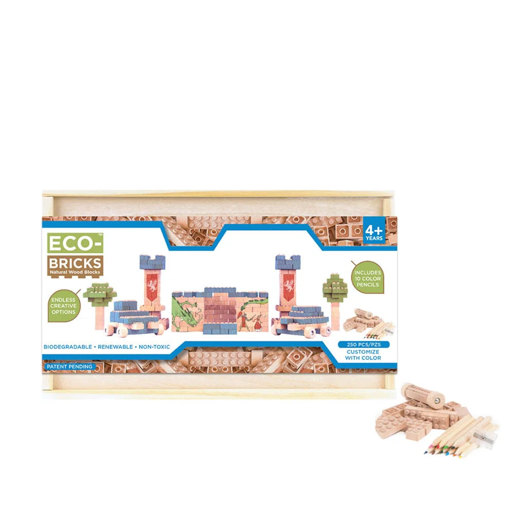 Eco-Bricks Classic Wooden Craft Kit - 250 Piece - Image 1