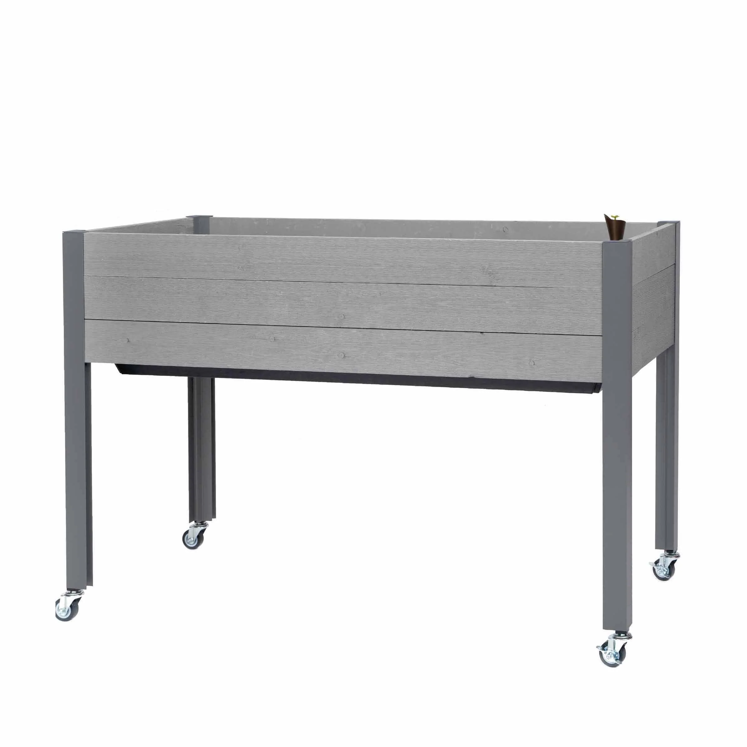 Self-Watering Elevated Planter 21″ x 47″ x 32″H Gray