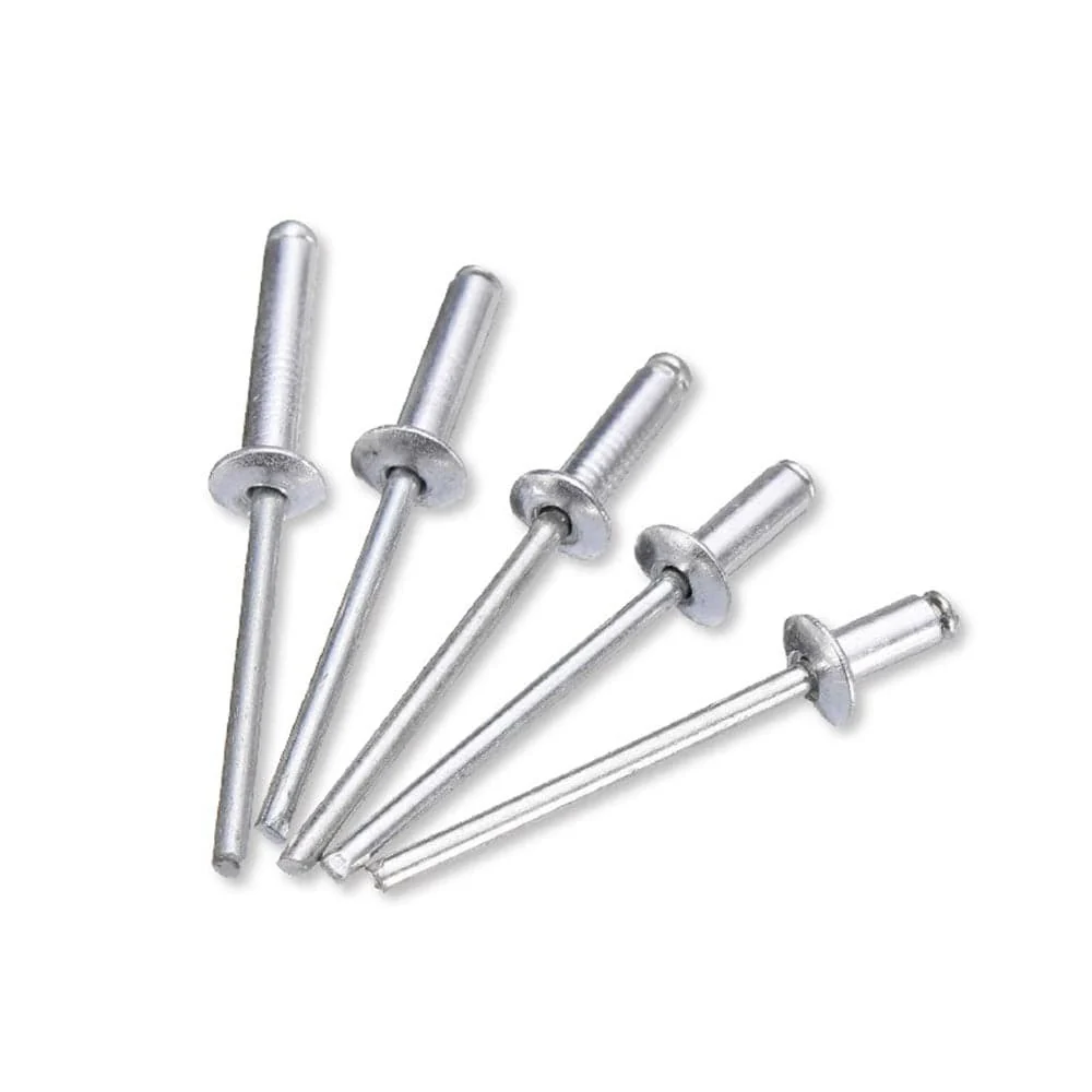Aluminum Rivets Long 4mm (3/16″) D x 9mm Max Grip Length Box of 100