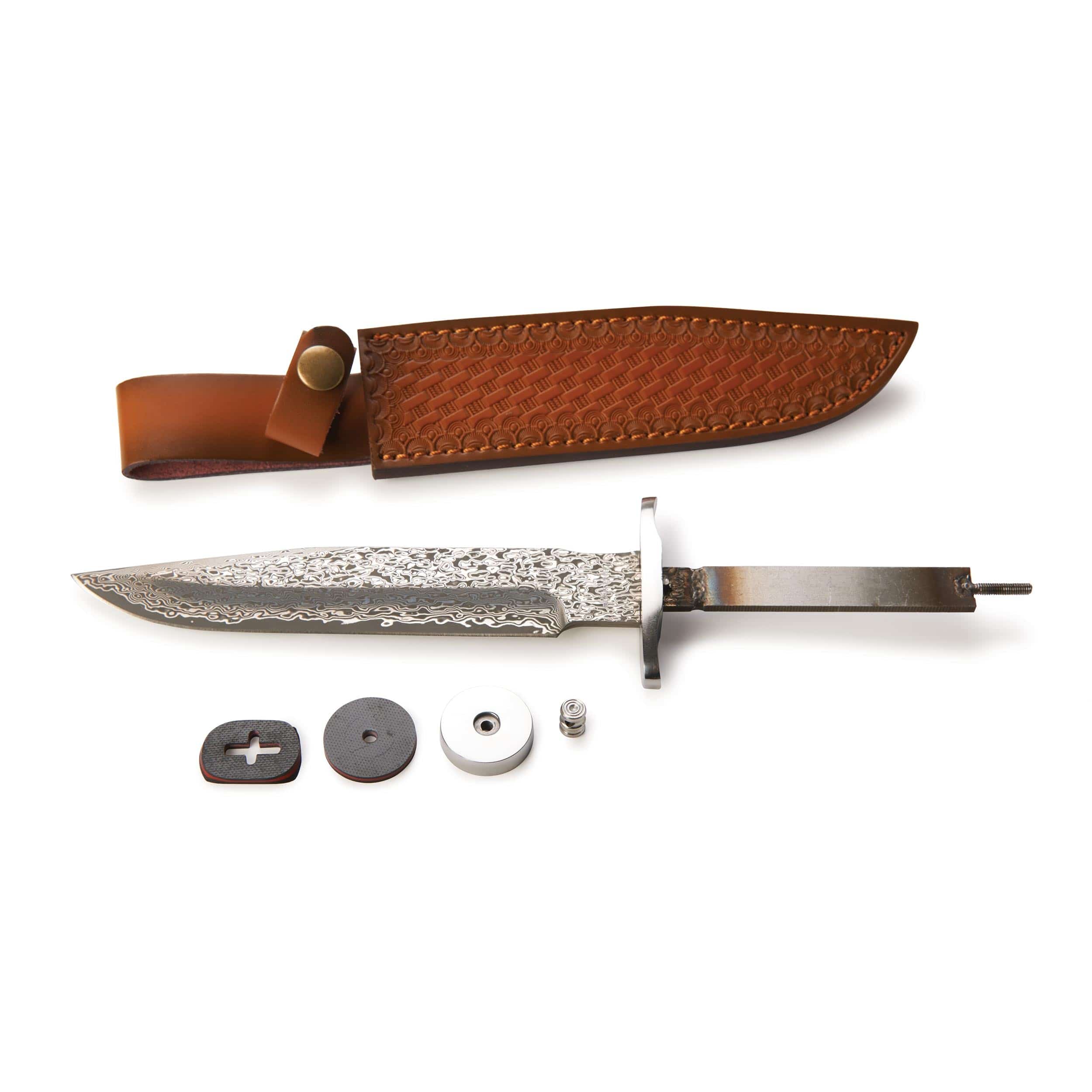 Honor Damascus Fixed Blade Knife for Hunting and Fishing – 12″ – Unfinished Kit