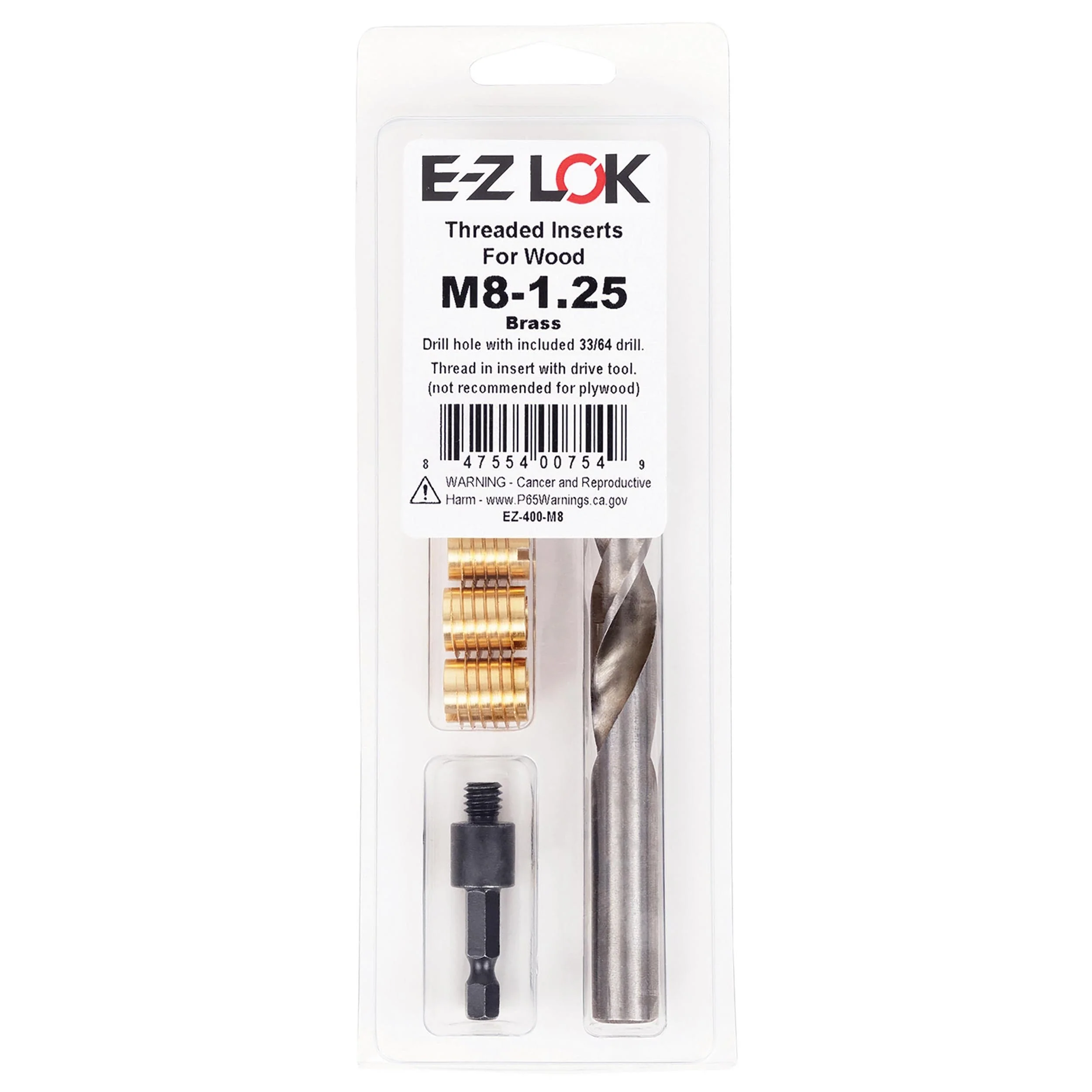 E-Z Knife M8-1.25 Threaded Insert Kit - Brass - Image 2