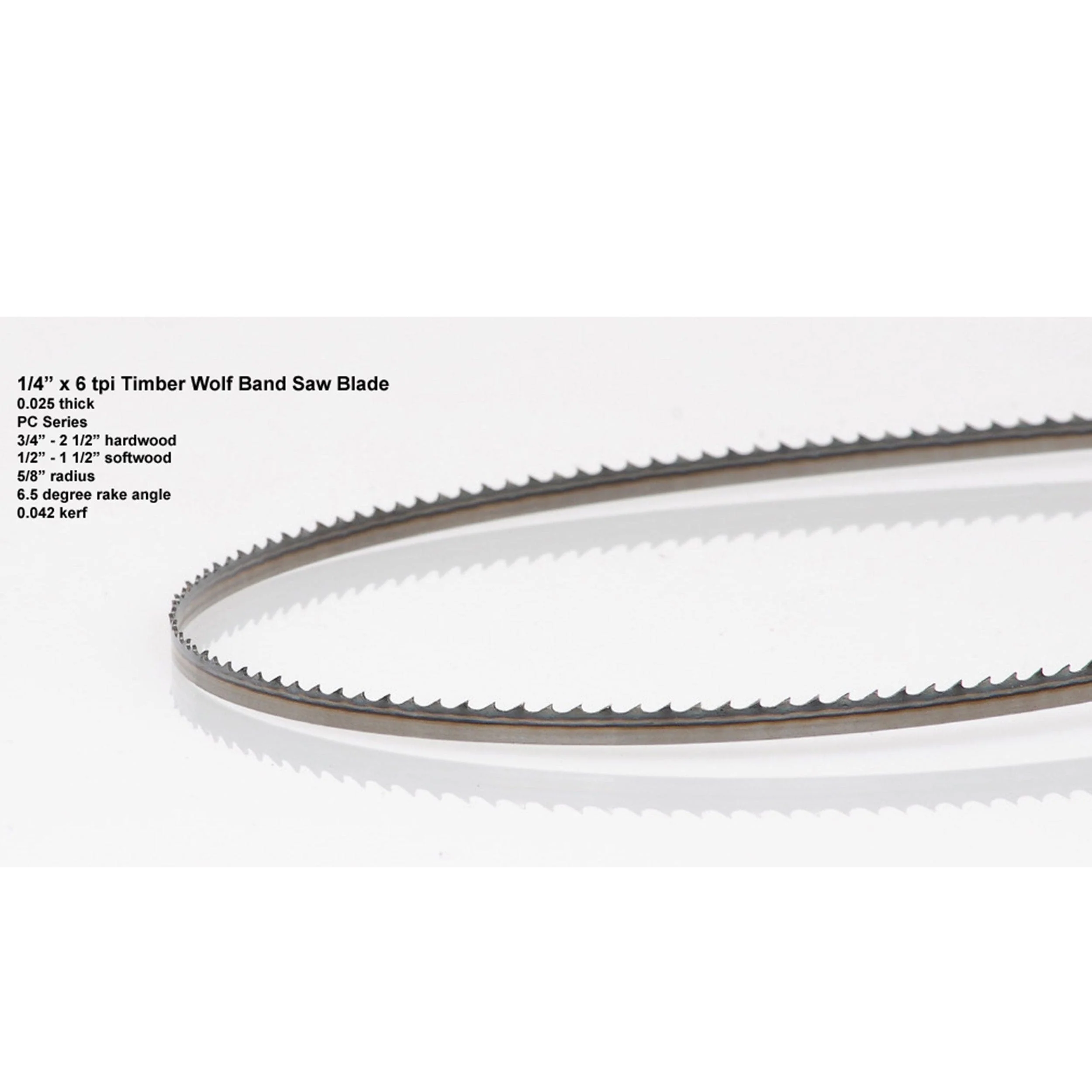 Bandsaw Blade - 131-1/2" x 1/4" x .025" x 6 TPI - Positive Claw - Image 1