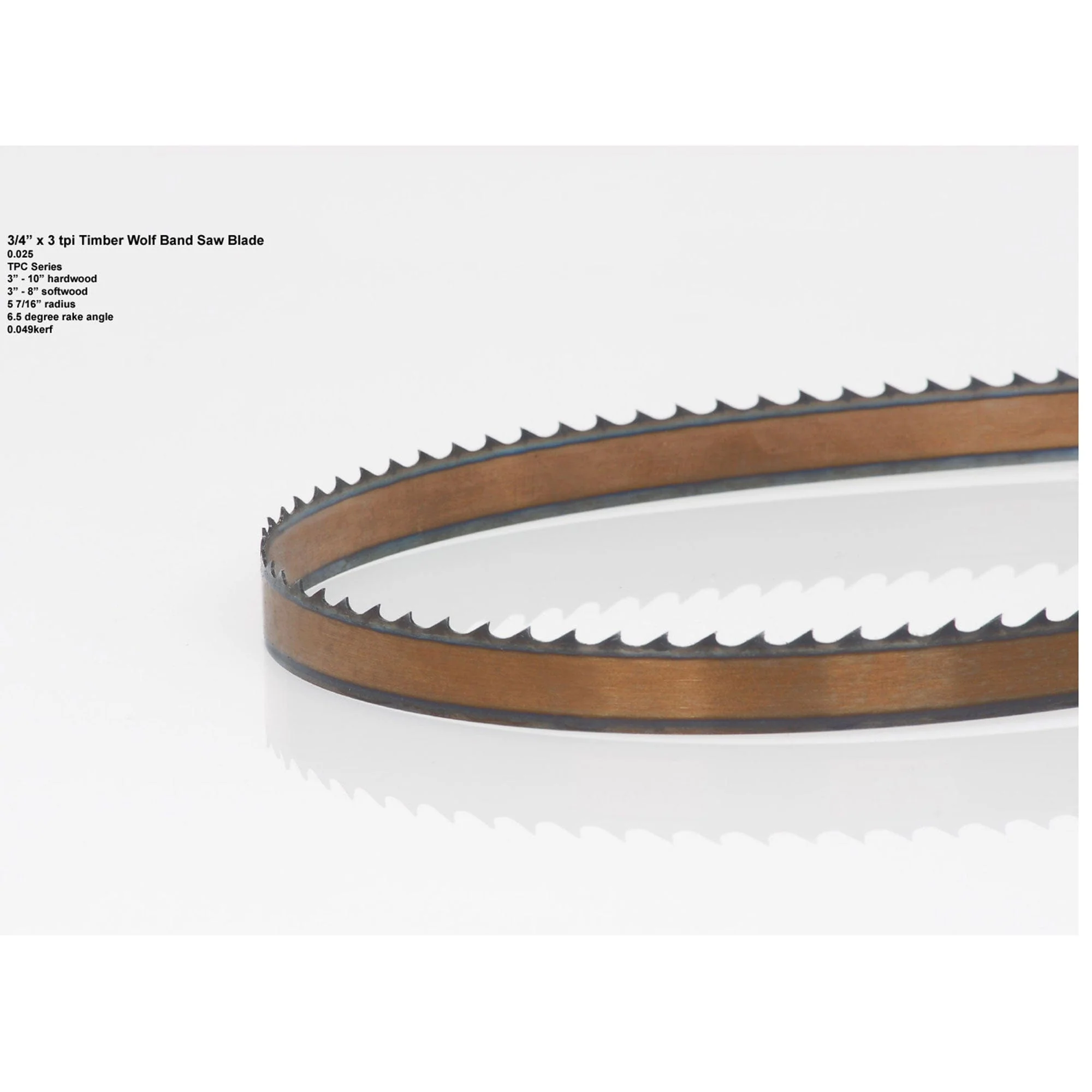 Bandsaw Blade - 131-1/2" x 3/4" x .025" x 3 TPI - Thin Positive Claw - Image 1