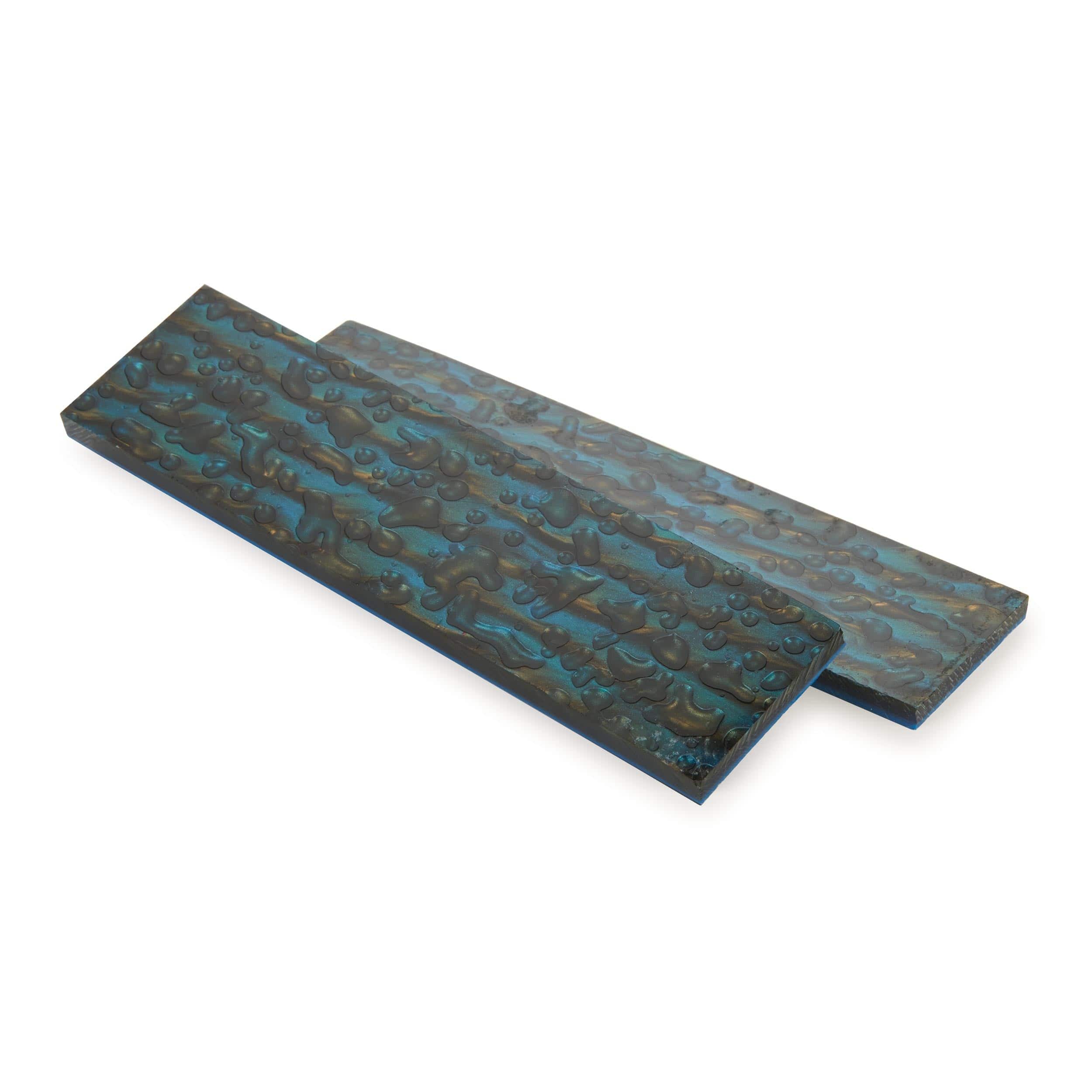 Poly Resin Knife Scales - 15/64" x 2" x 7" - Peacock - Pair - Image 1