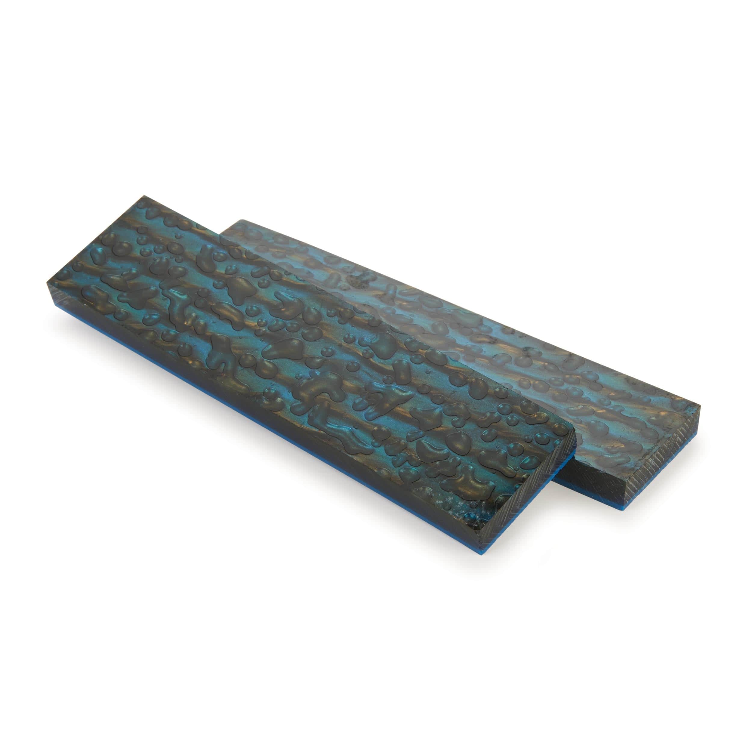 Poly Resin Knife Scales — 3/8″ x 2″ x 7″ – Peacock – Pair