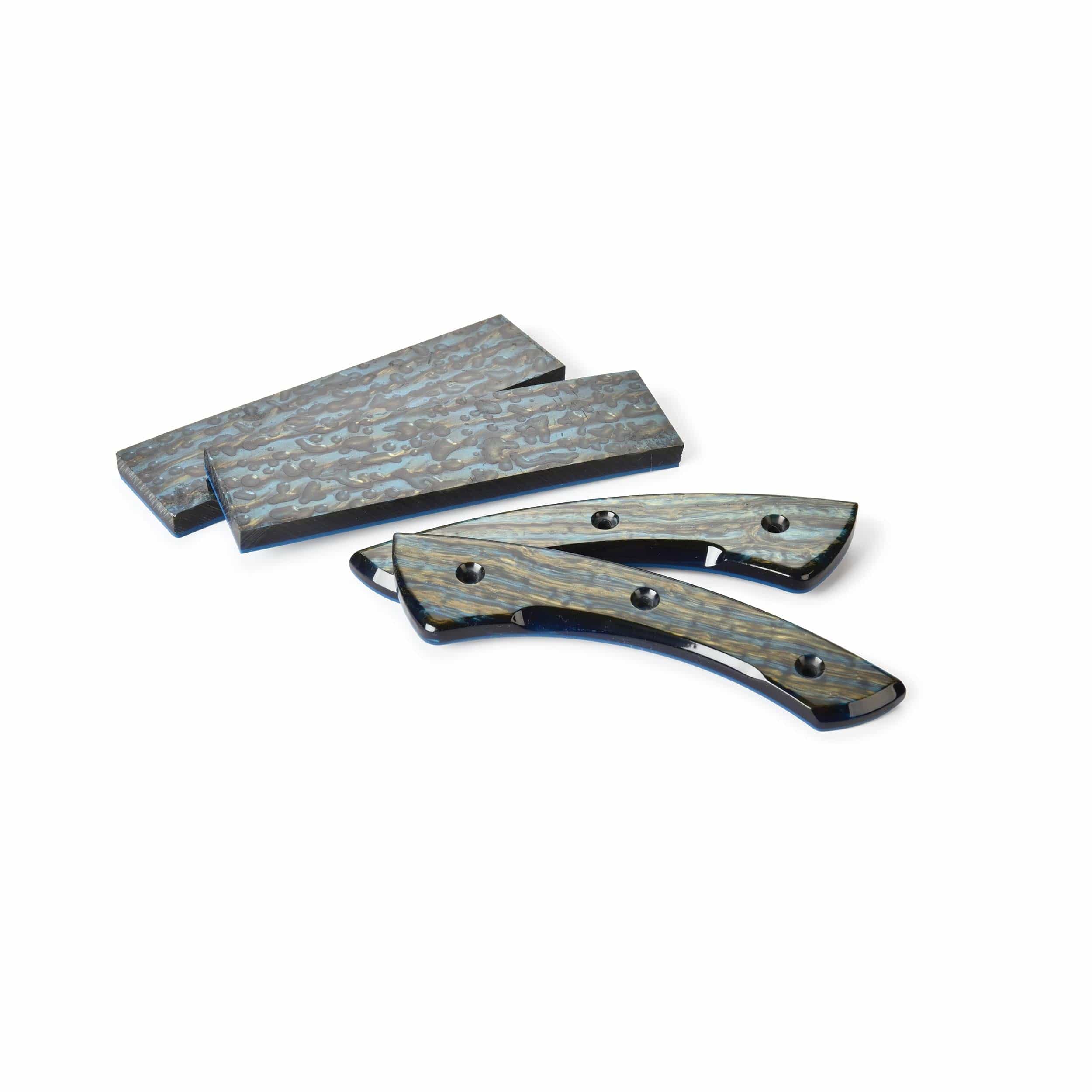 Poly Resin Knife Scales — 3/8" x 2" x 7" - Peacock - Pair - Image 2