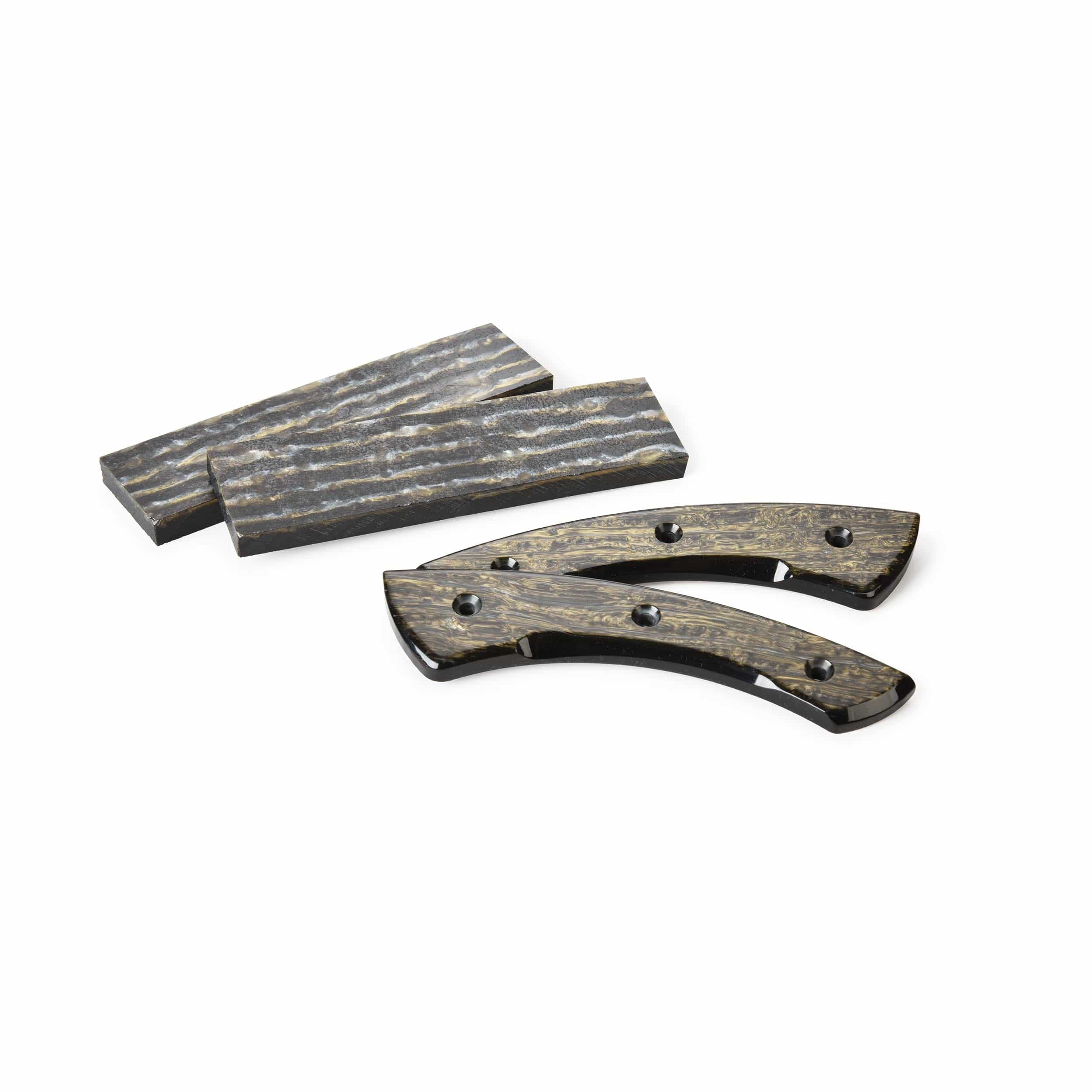 Poly Resin Knife Scales - 15/64" x 2" x 7" - Gold & Silver - Pair - Image 2