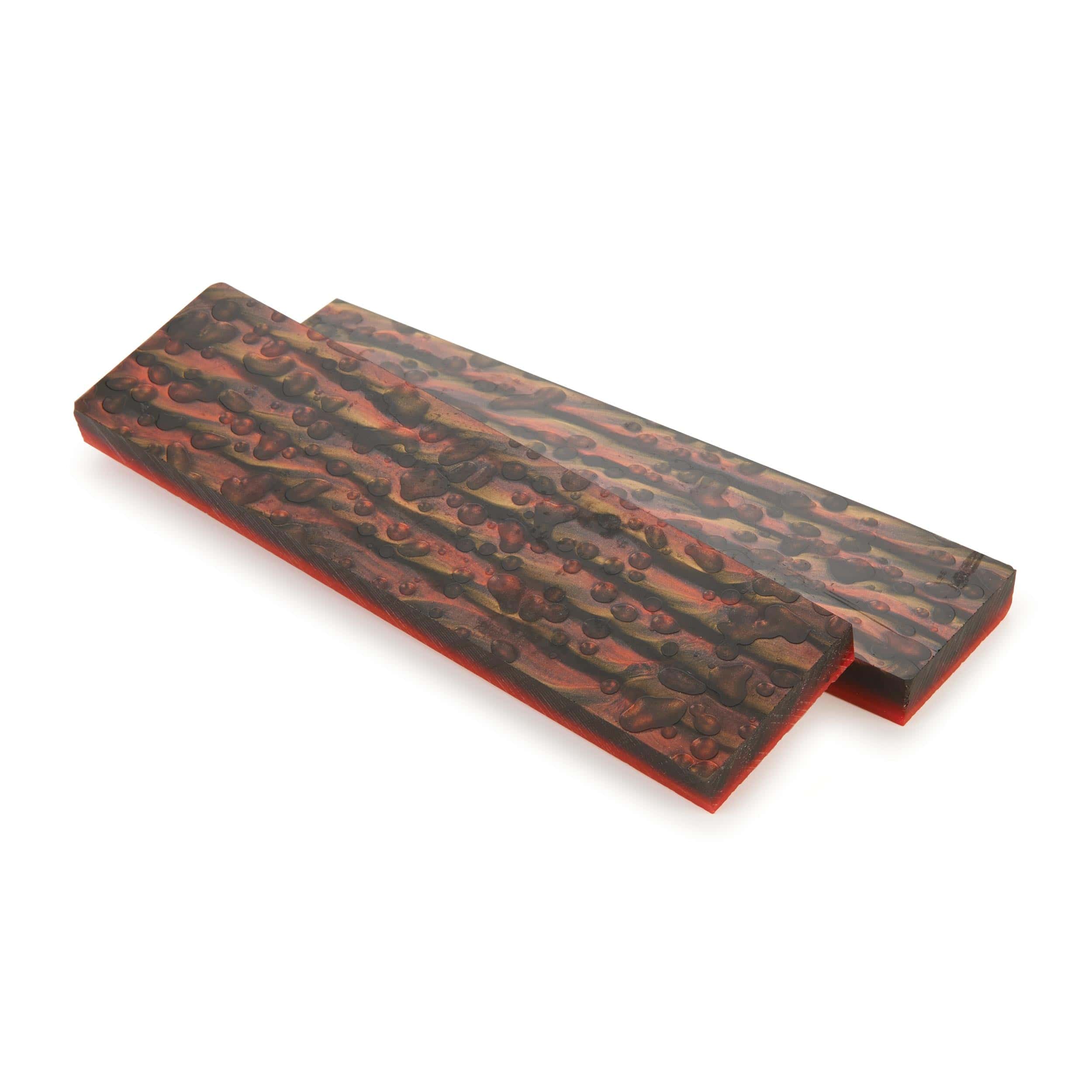 Poly Resin Knife Scales – 3/8″ x 2″ x 7″ – Molten Lava – Pair