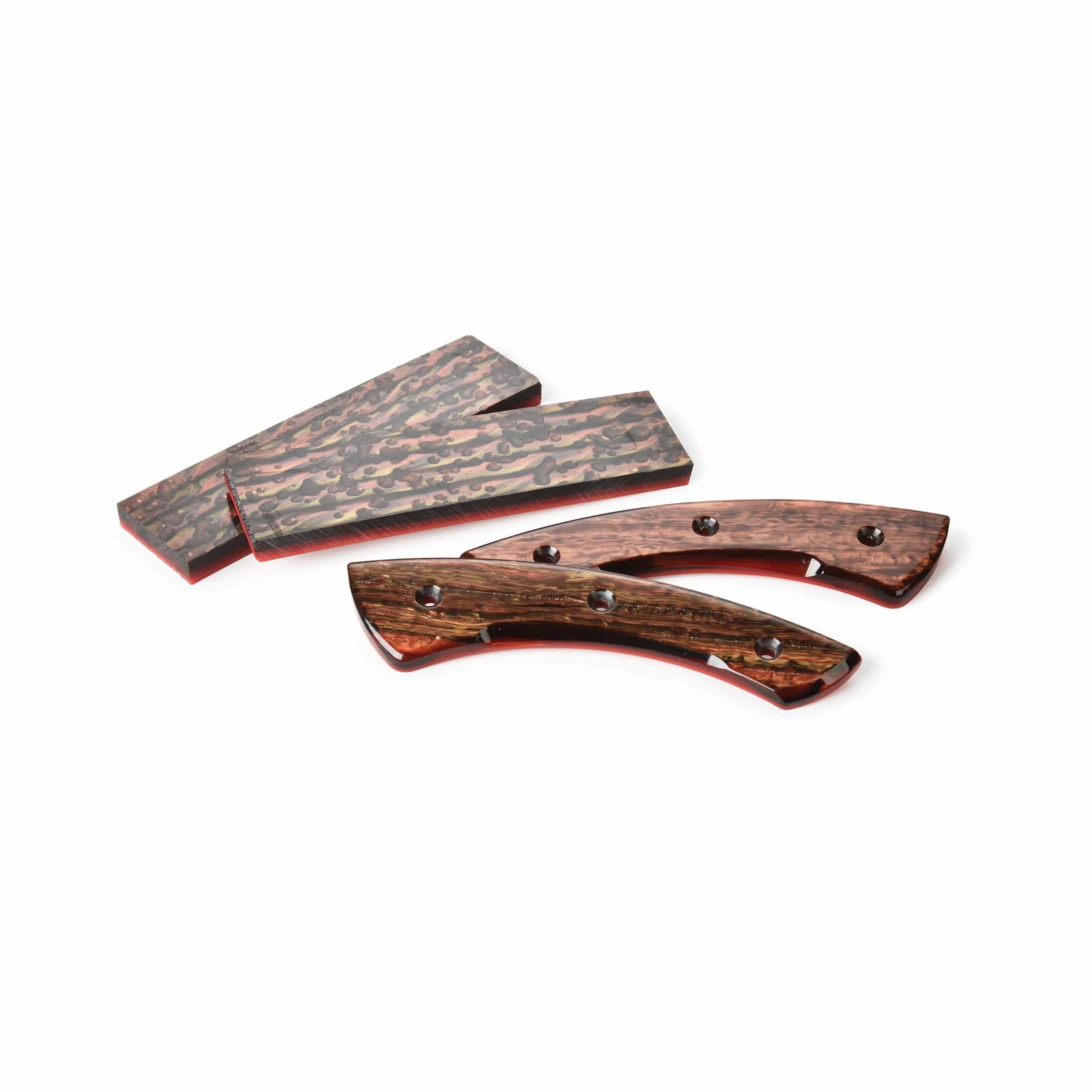 Poly Resin Knife Scales - 3/8" x 2" x 7" - Molten Lava - Pair - Image 2