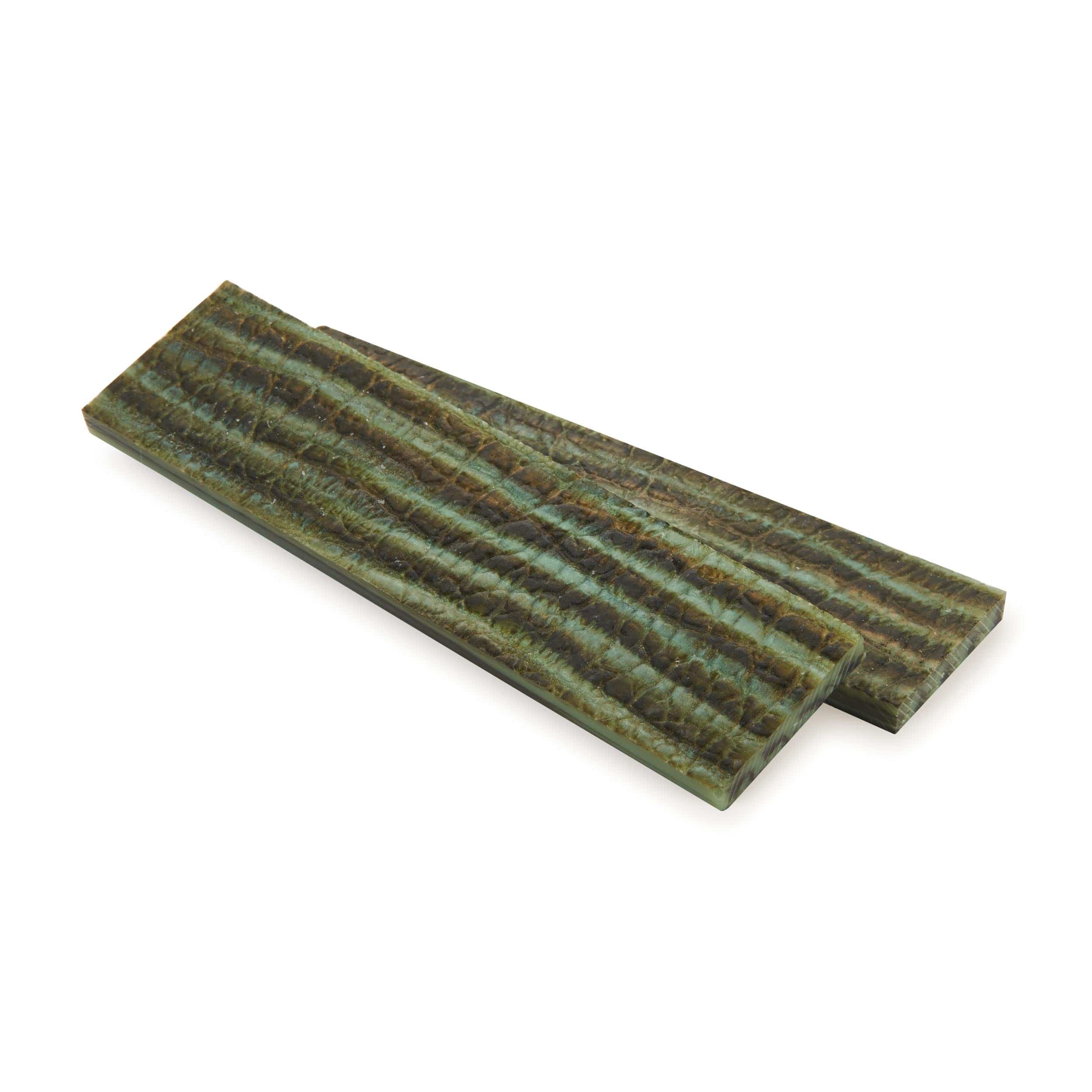 Poly Resin Knife Scales – 15/64″ x 2″ x 7″ – Green Tortoise – Pair