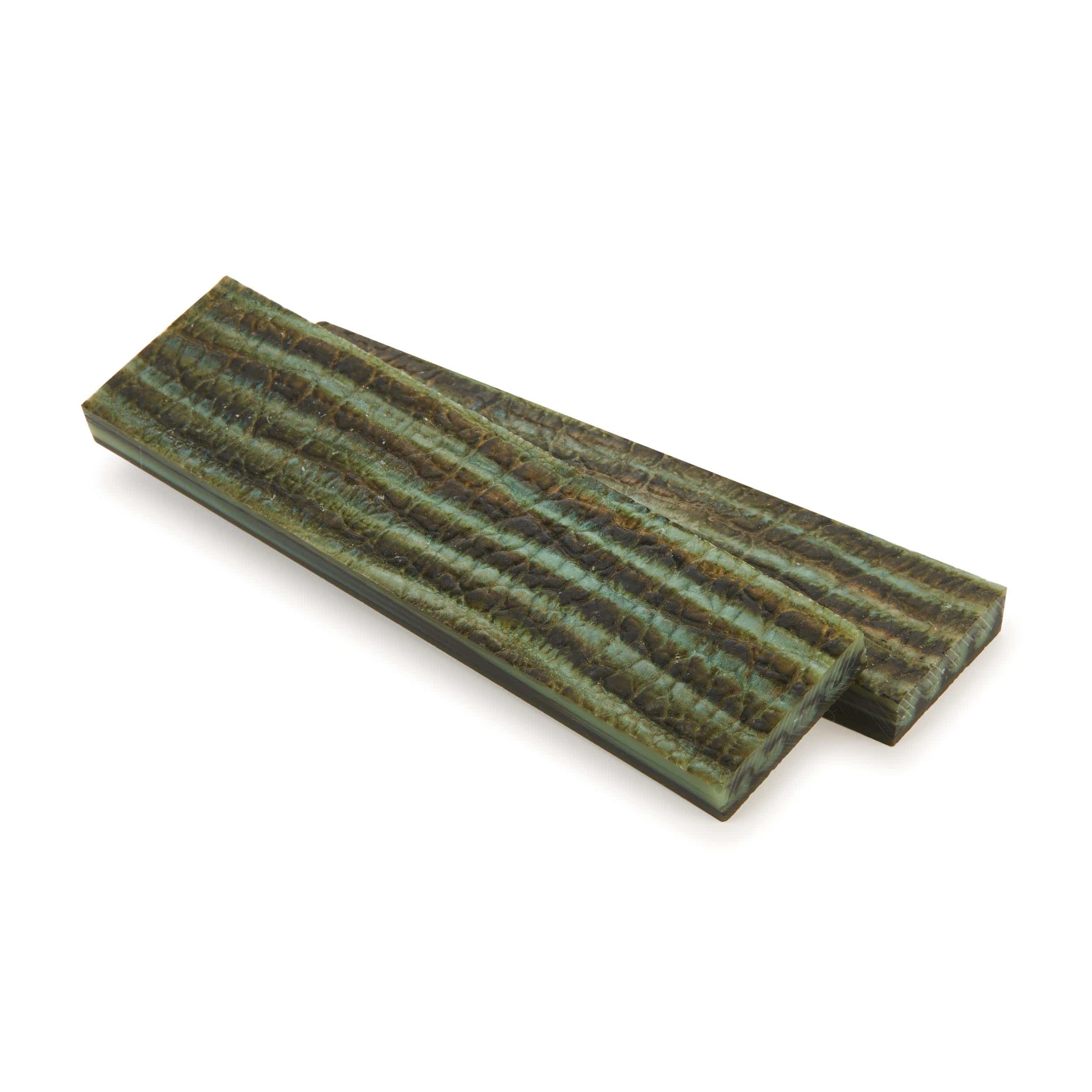 Poly Resin Knife Scales – 3/8″ x 2″ x 7″ – Green Tortoise – Pair