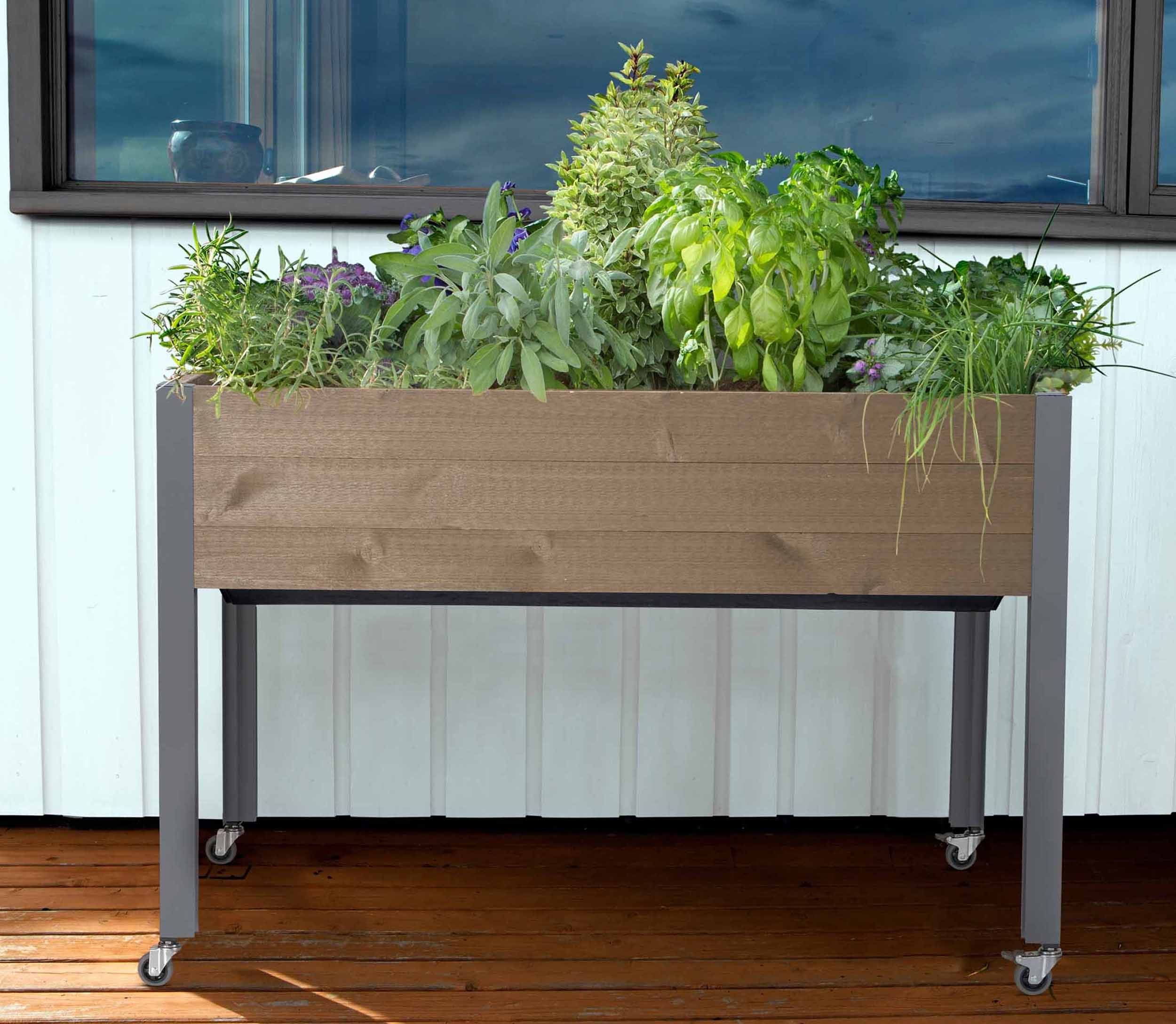CedarCraft Self-Watering Elevated Planter (21″ x 47″ x 32″H) Brown