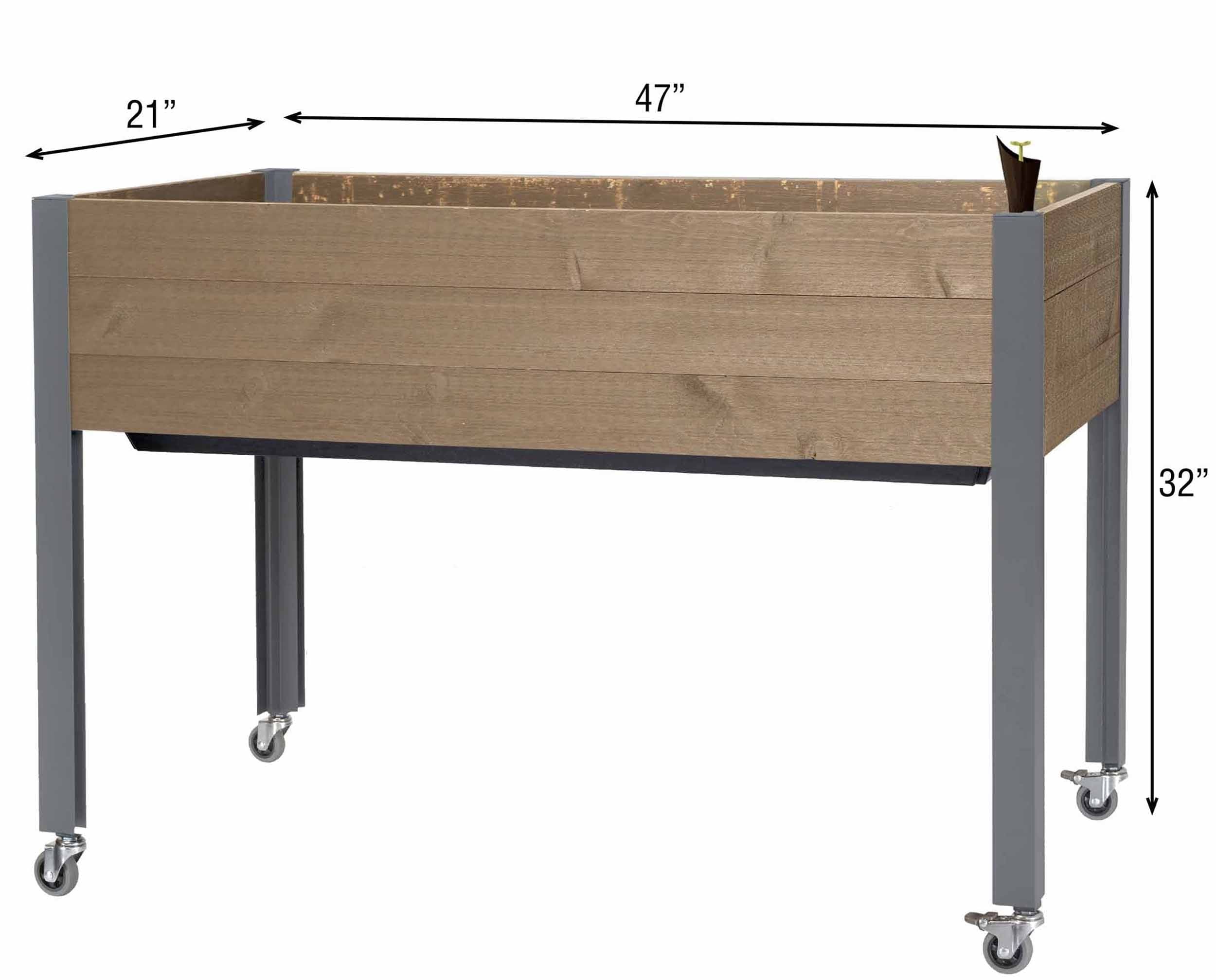 CedarCraft Self-Watering Elevated Planter (21" x 47" x 32"H) Brown - Image 3