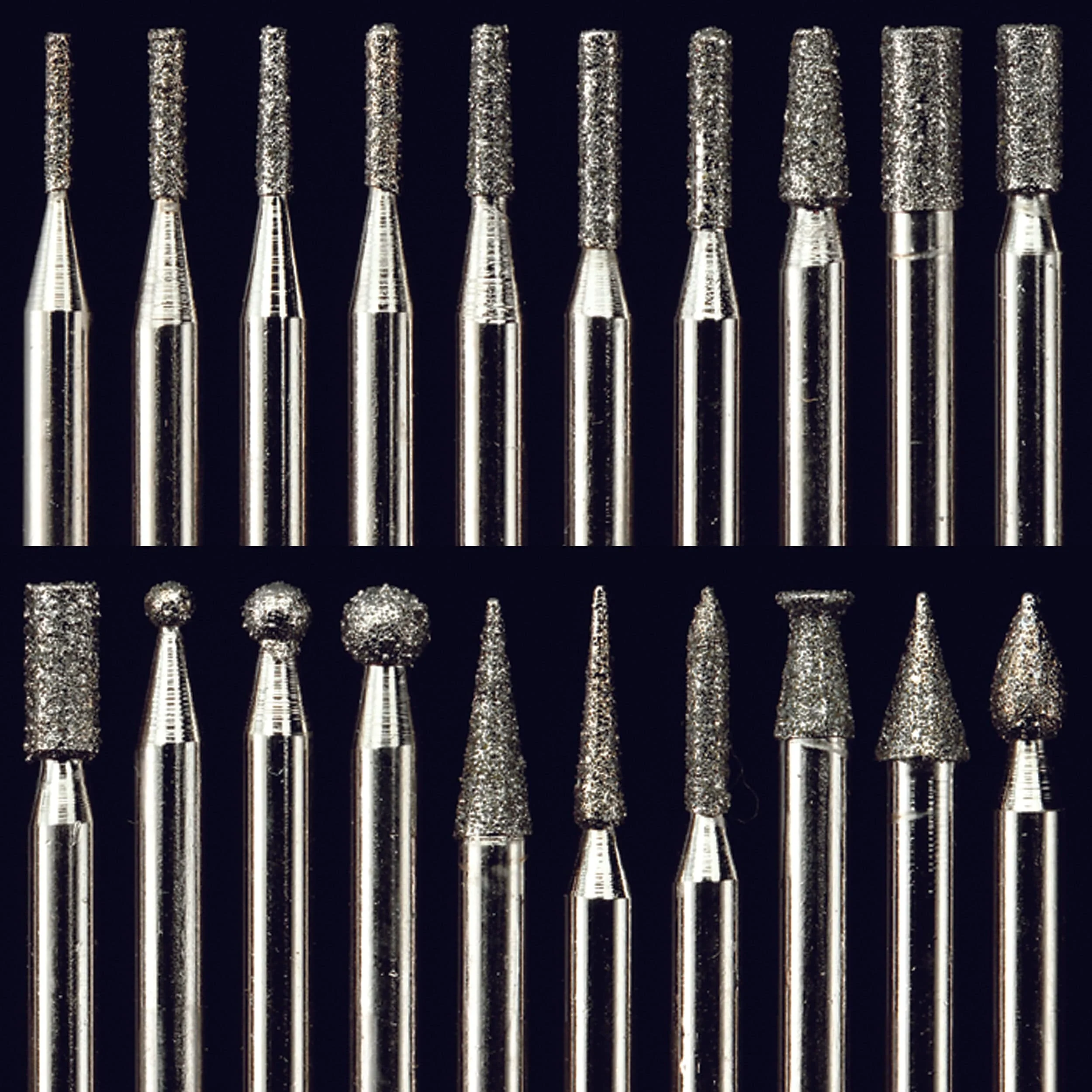 Diamond Dust Carving Burr Set – 1/8″ Shank – 20 Pack