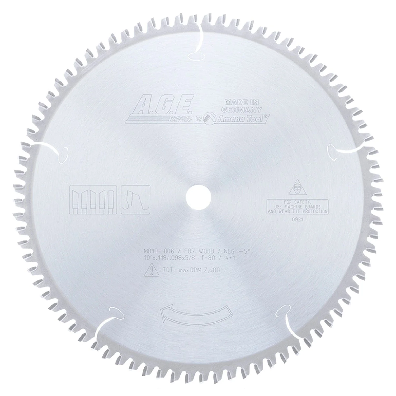 14″ x 108T Carbide Tipped, Aluminum and Non-Ferrous Metals Blade, Neg. 6 Deg., 1″ Bore, TCG