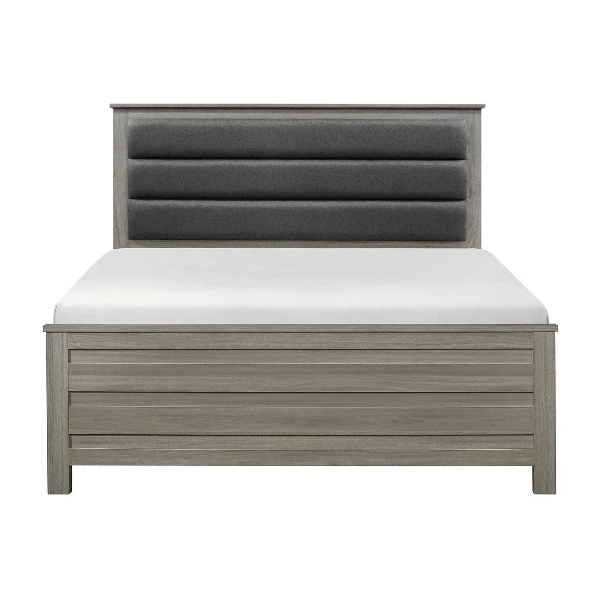 Kie Gray Upholstered Panel King Bed - Image 1