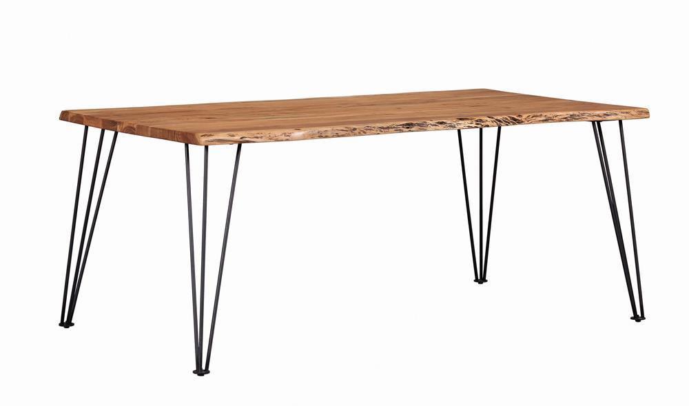 Sherman Rectangular Dining Table Natural Acacia Matte Black - Image 2