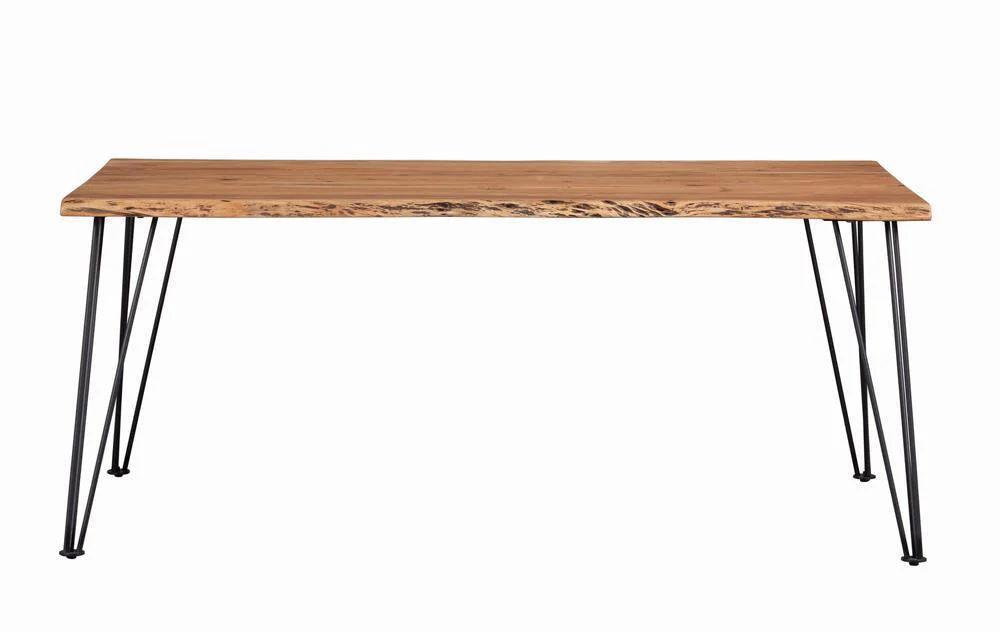 Sherman Rectangular Dining Table Natural Acacia Matte Black - Image 3