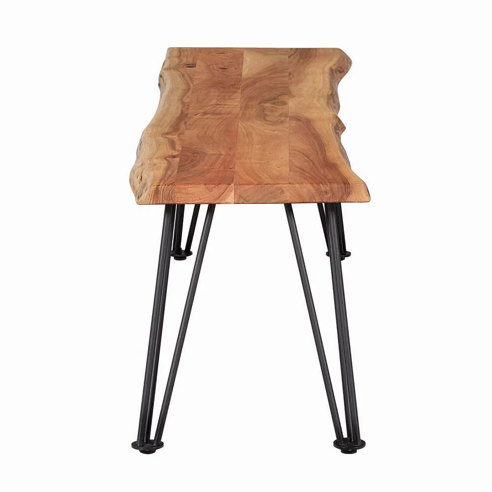 Sherman Bench Natural Acacia Matte Black - Image 1