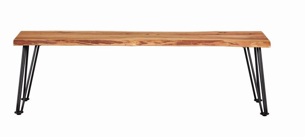Sherman Bench Natural Acacia Matte Black - Image 3