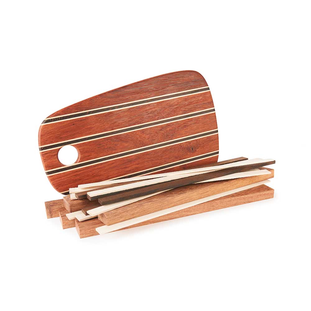 Exotic Cutting Board Kit - 3/4" x 10" x 16" - Andira, Hard Maple & Wenge - Image 1