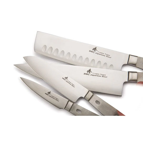 Paring, Santoku, Nakiri, and Chef’s Knife Box Set – Unfinished Kits – 4 Piece