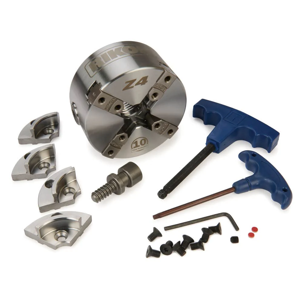 Z4 4-Jaw Lathe Chuck – Direct Thread – 1-1/4″ x 8 TPI