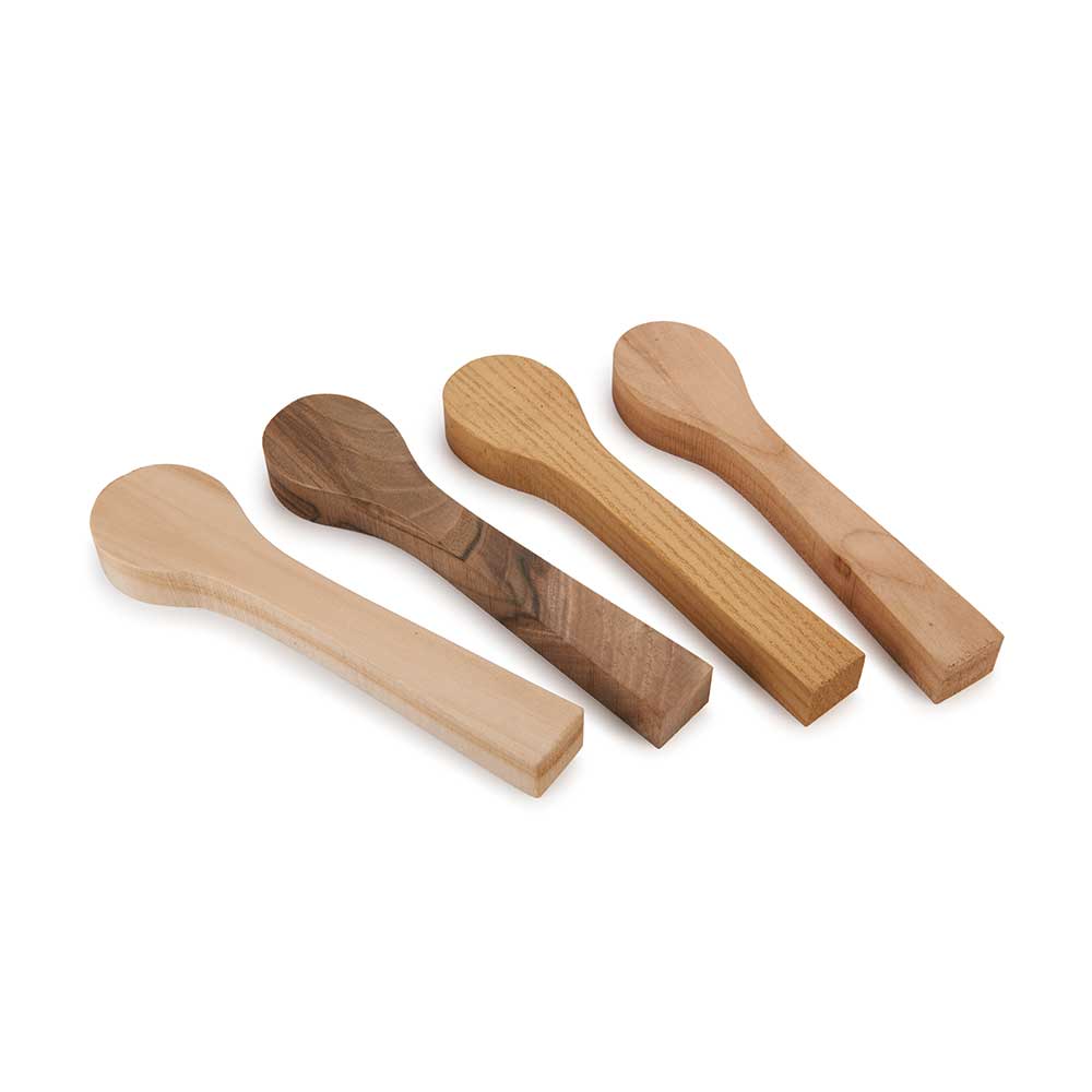 Mini Spoon Blank Set – Cherry, Basswood, Mulberry and Walnut – 4 Piece