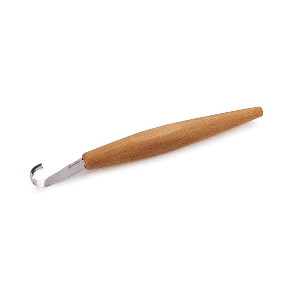 Double Bevel Spoon Carving Hook Knife with Oak Handle - Image 2