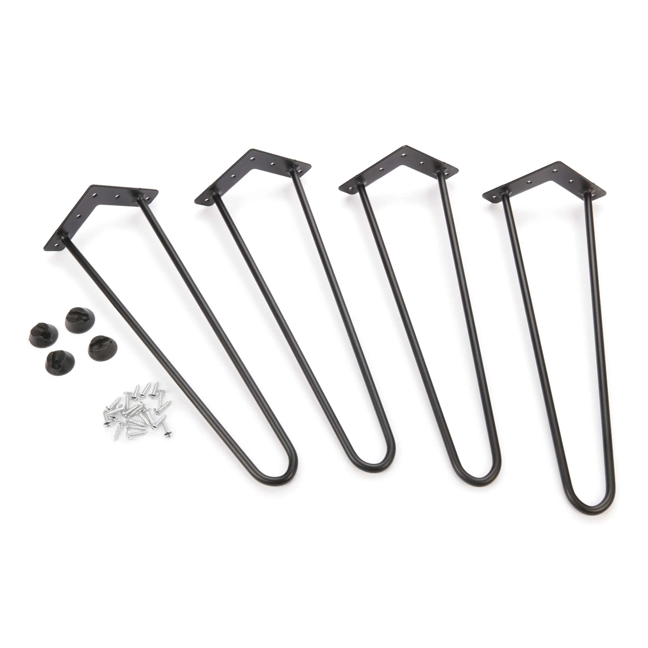 2-Wire Hairpin Leg – 16″ – Black – 4 Piece