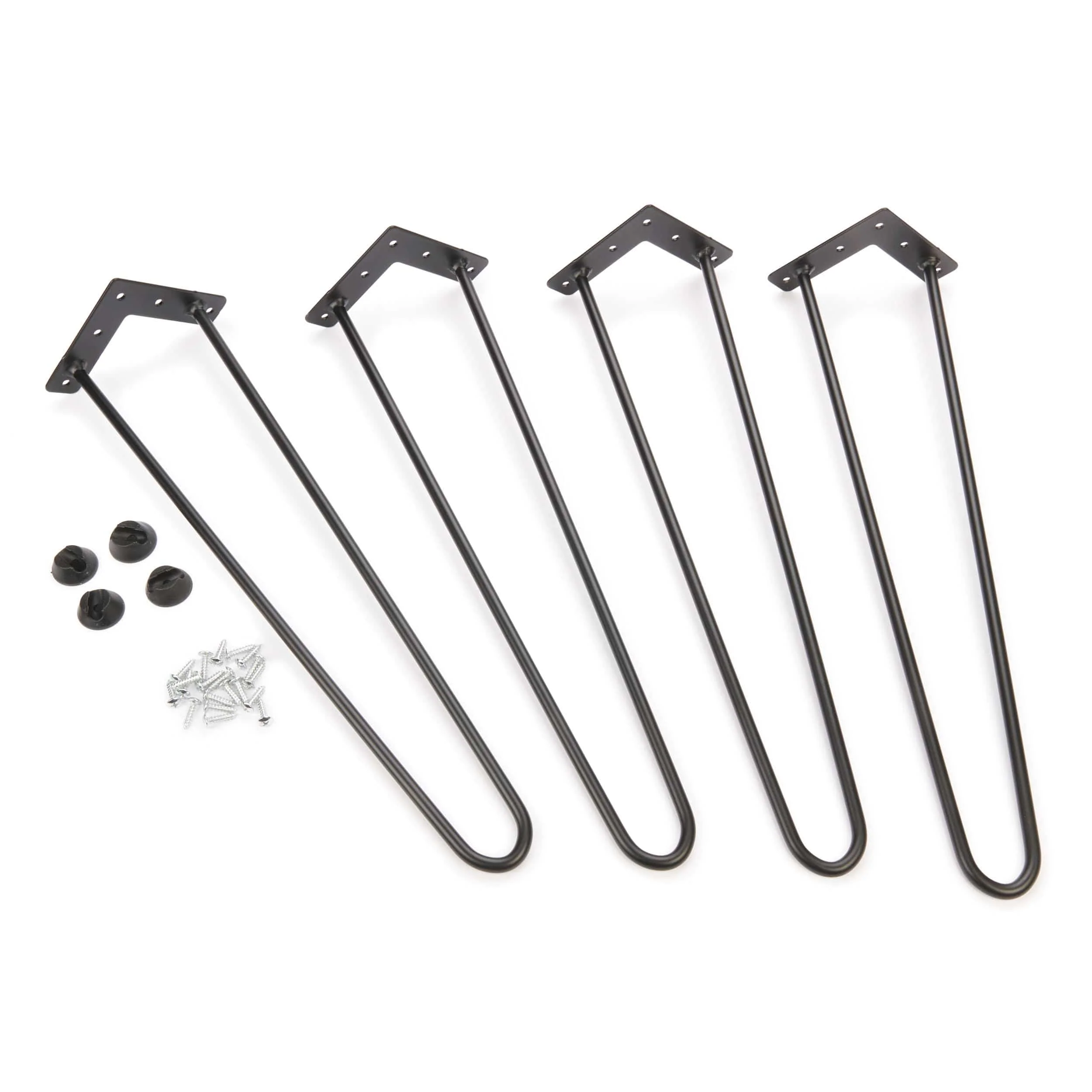 2-Wire Hairpin Leg – 20″ – Black – 4 Piece