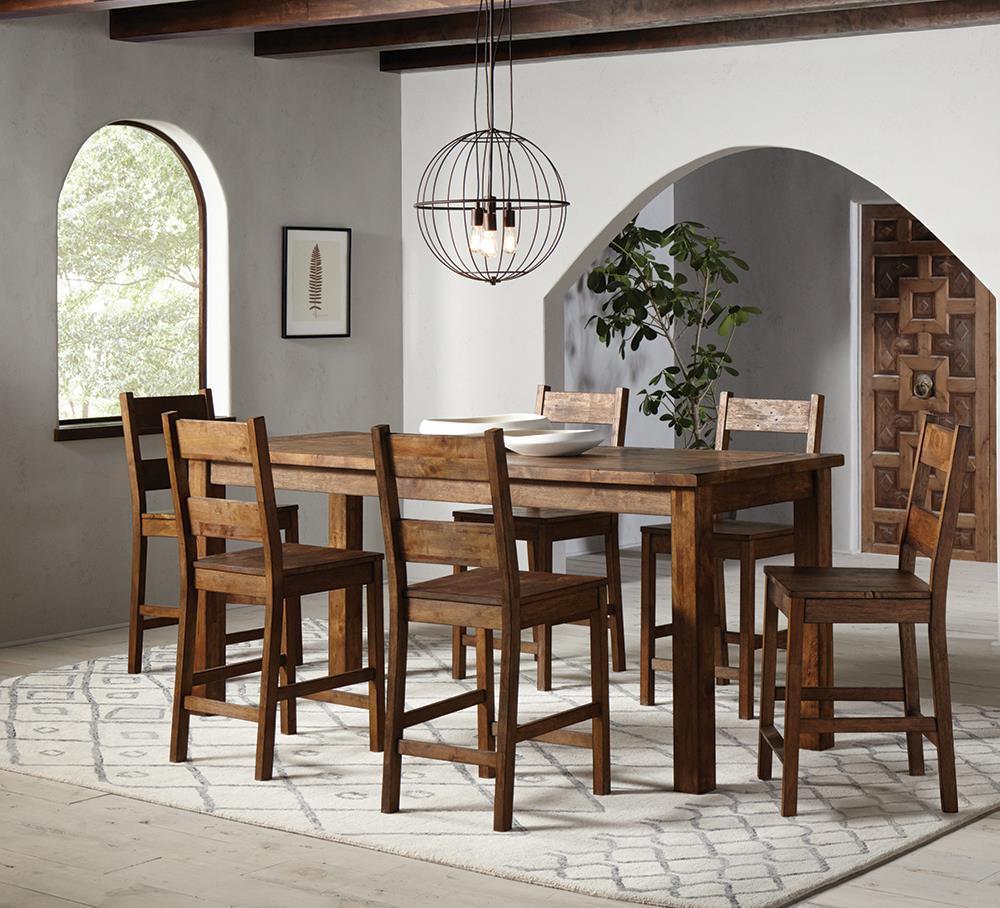 Coleman Rustic Golden Brown Rectangular Counter Height Set - Image 1