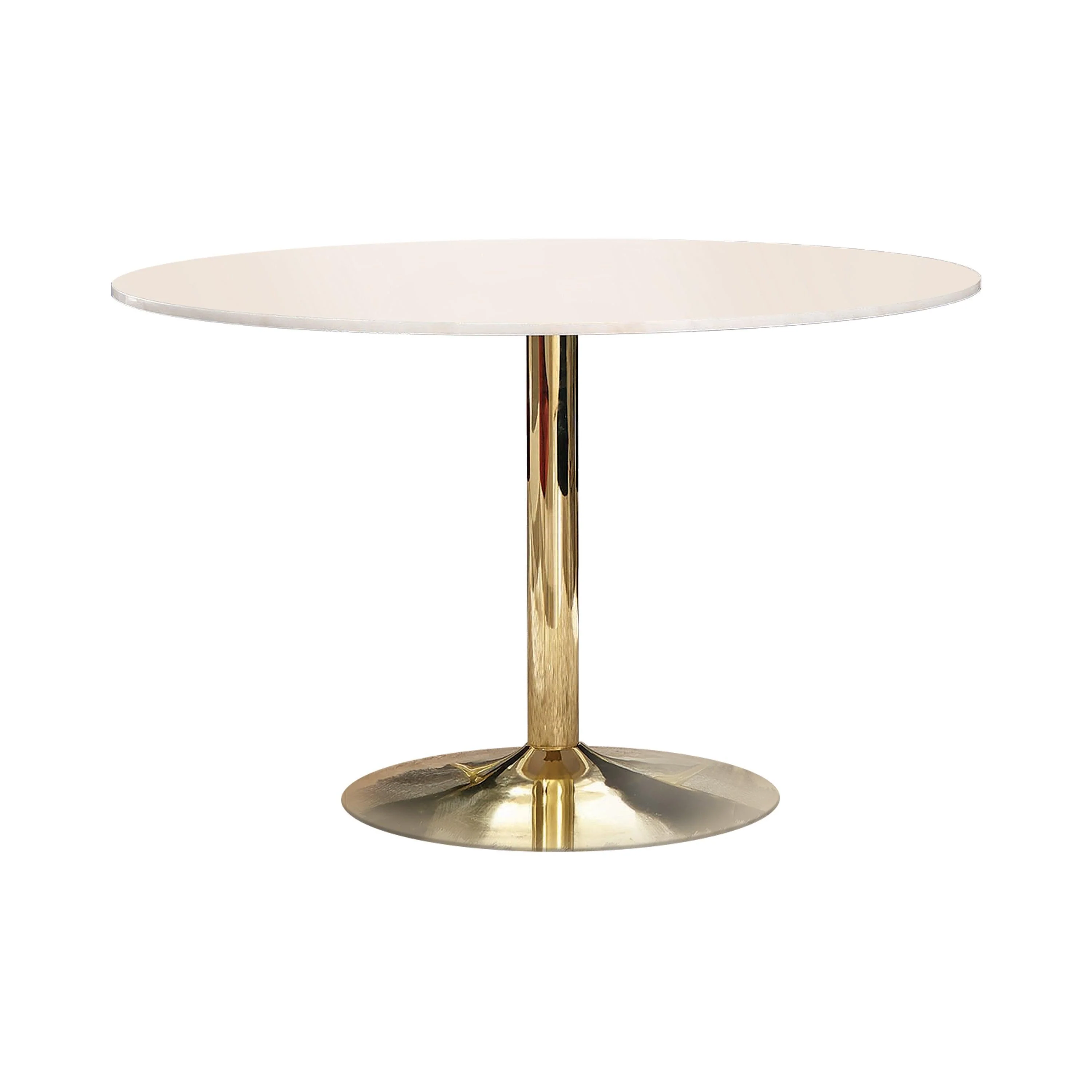 Kella Natural Marble Gold Circular Dining Room Set - Image 2