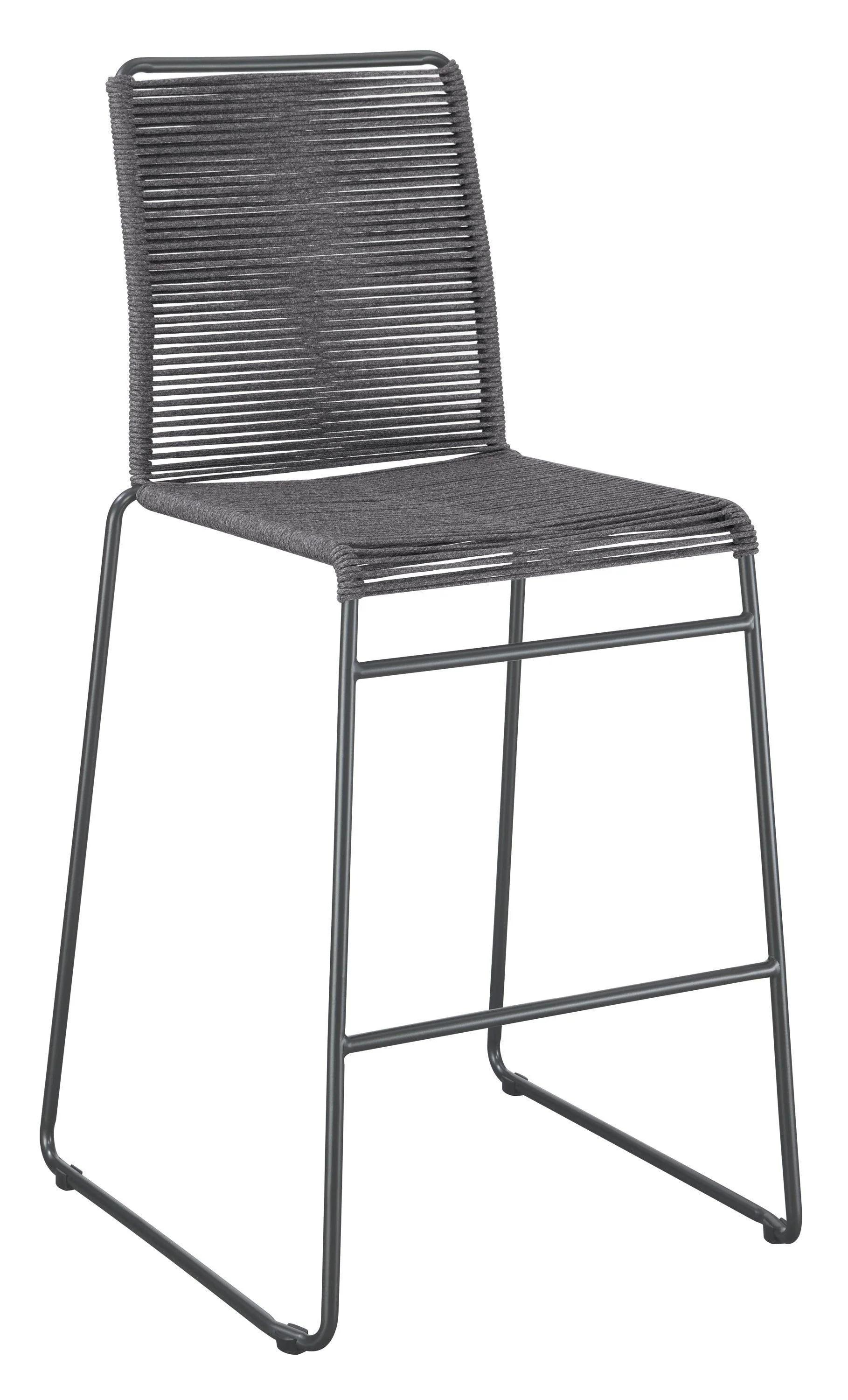 Kai Upholstered Bar Stools With Footrest (Set of 2) Charcoal Gunmetal - Image 2