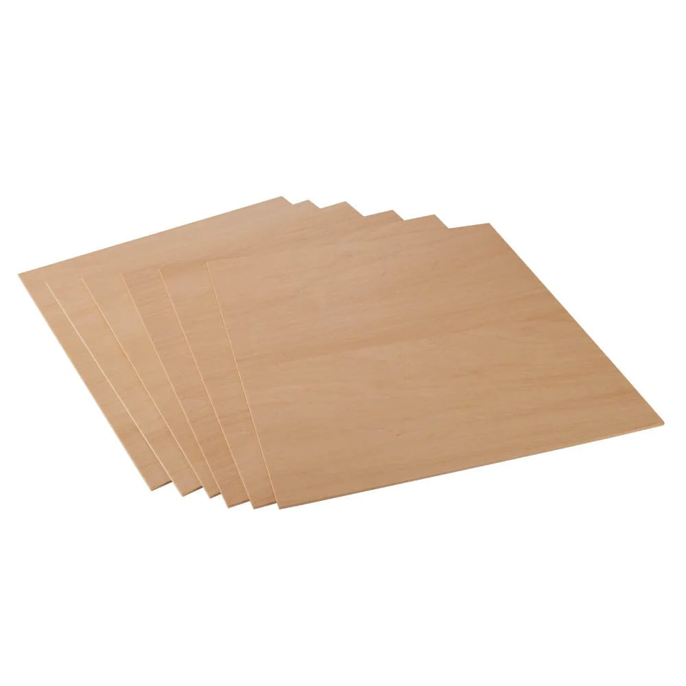 1/8″ Engravable Basswood Plywood Sheets – 12″ x 12″ – 6 Piece