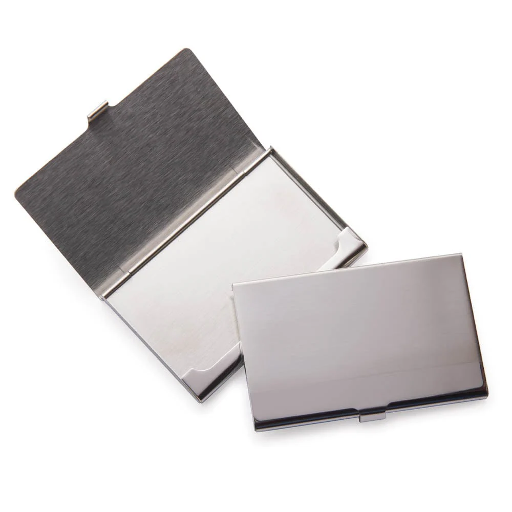 Engravable Metal Business Card Holders – Aluminum – 2 Piece