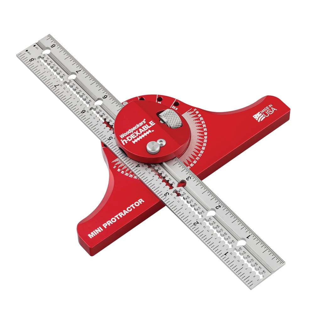 Mini in-DEXABLE Protractor with Rack-It – 8″