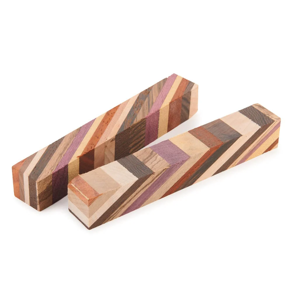 Diagonal Cut Laminated Pen Blanks - 3/4" x 3/4" x 5" - 2 Piece - Image 1