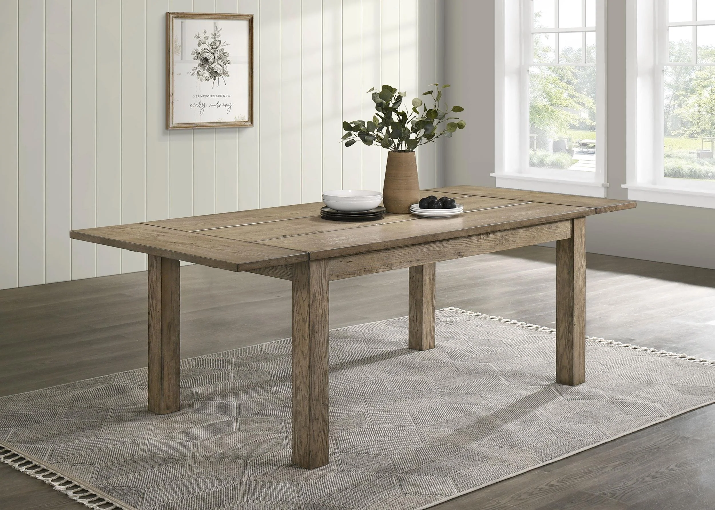 Cardova 87-inch Solid Wood Extension Dining Table Vineyard Oak - Image 2