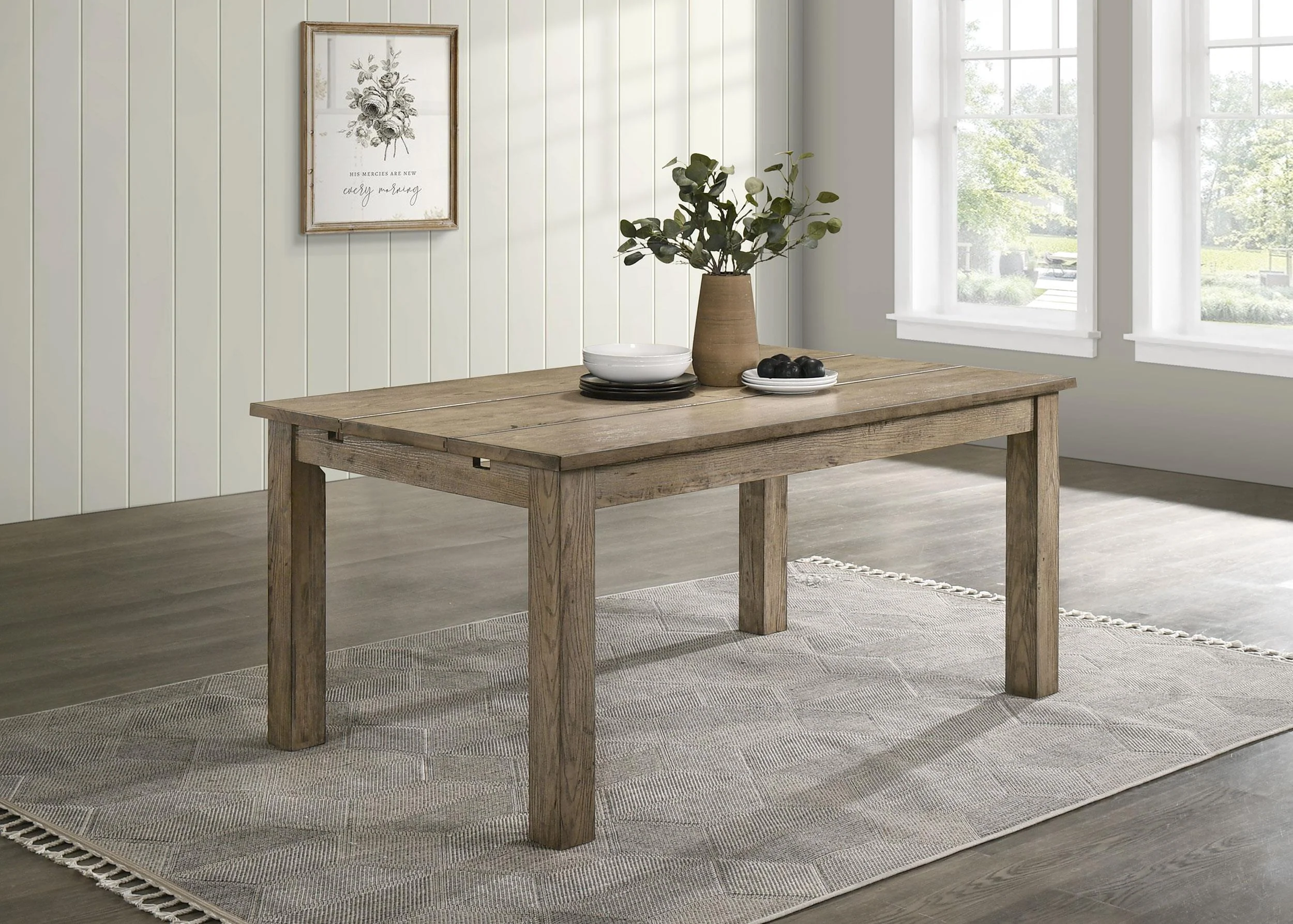 Cardova 87-inch Solid Wood Extension Dining Table Vineyard Oak - Image 3