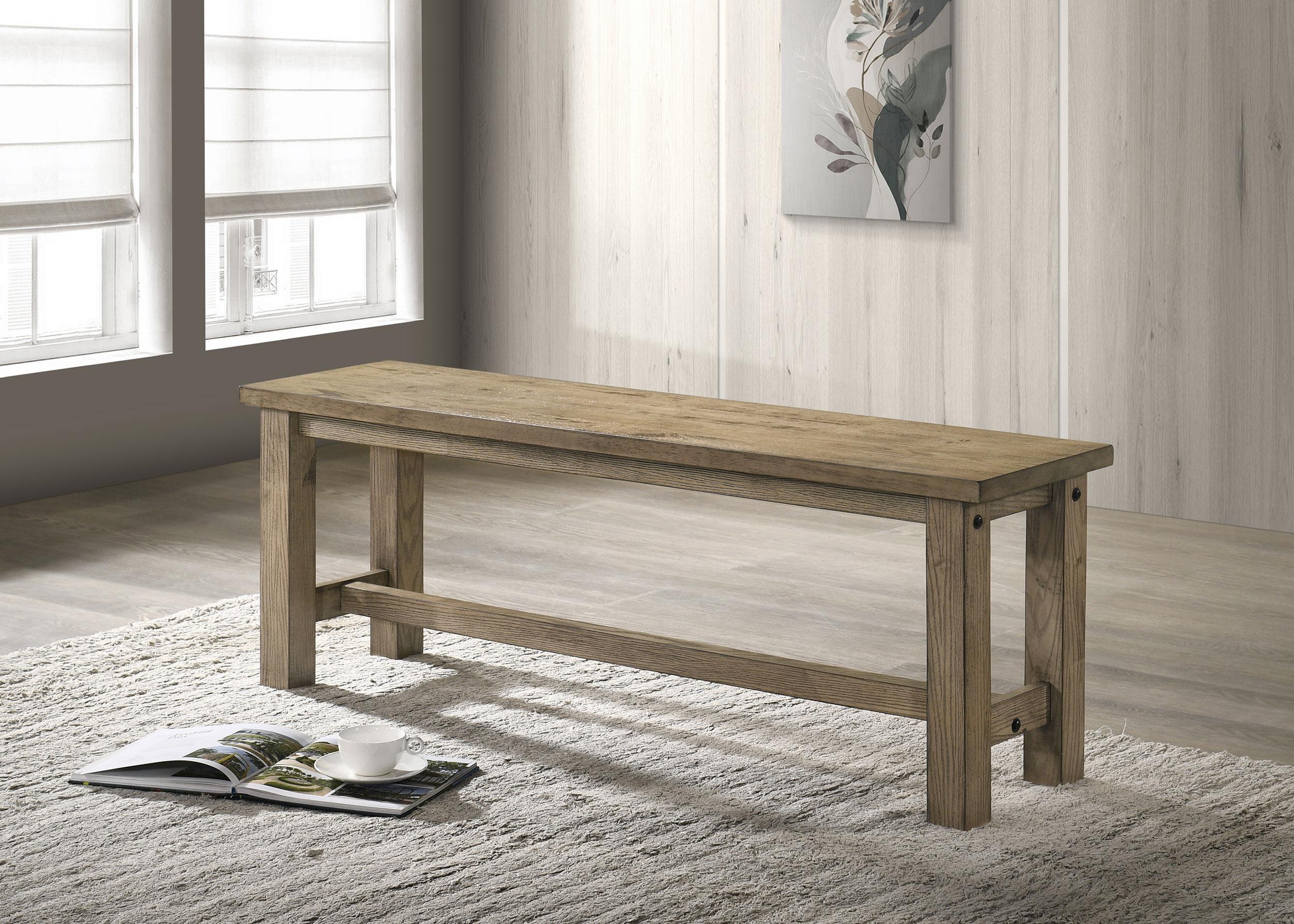 Cardova 51-inch Solid Wood Dining Bench Vineyard Oak - Image 2