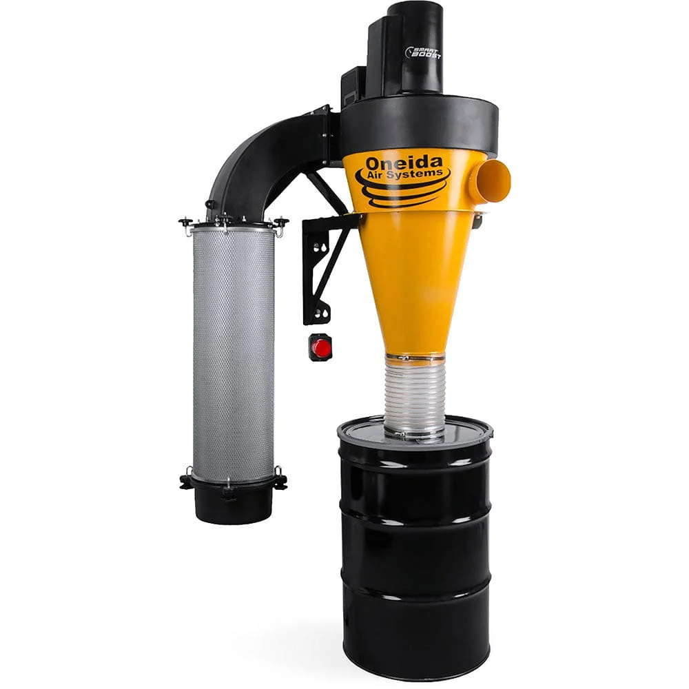 V-System 3000 with Smart Boost 55-Gallon Cyclone Dust Collector with Wall Mount – HEPA GFM – 3 HP 1 Ph 230V