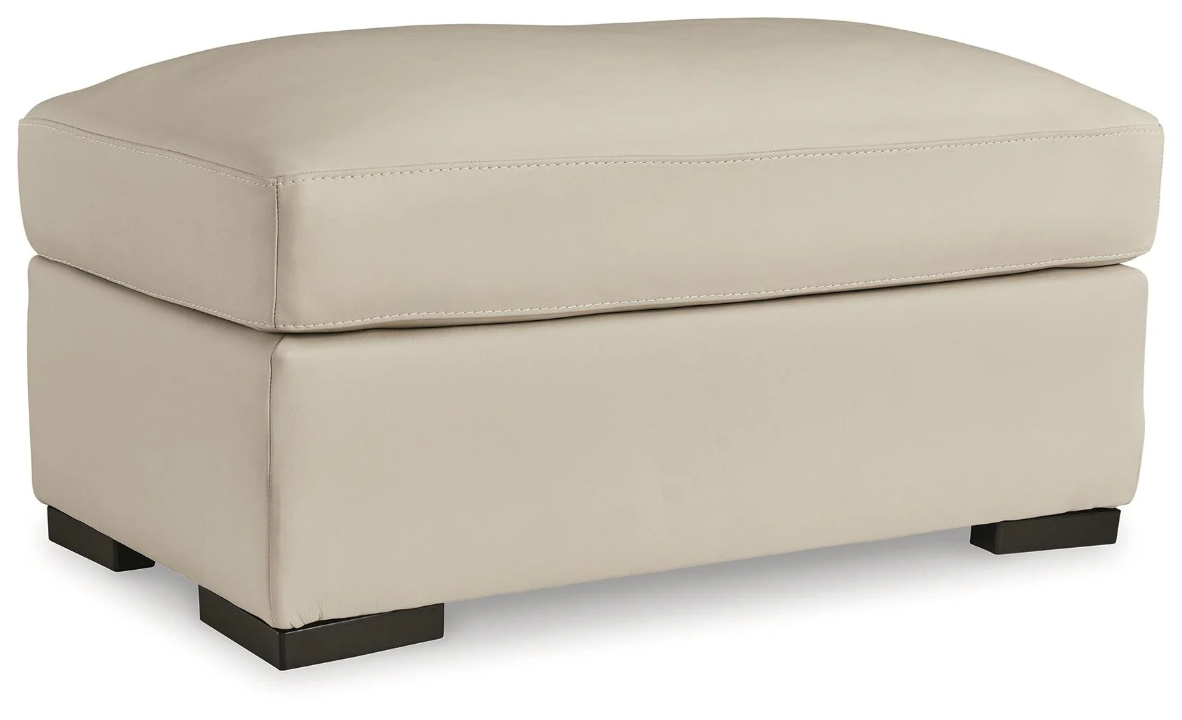 Treasure Trove Almond Leather Ottoman - Image 2