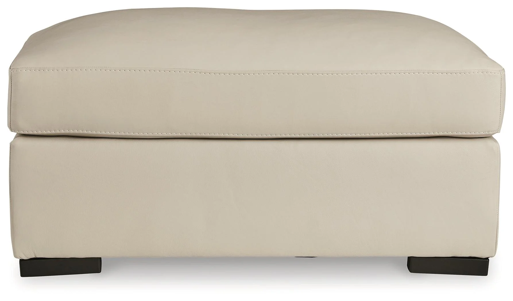 Treasure Trove Almond Leather Ottoman - Image 3