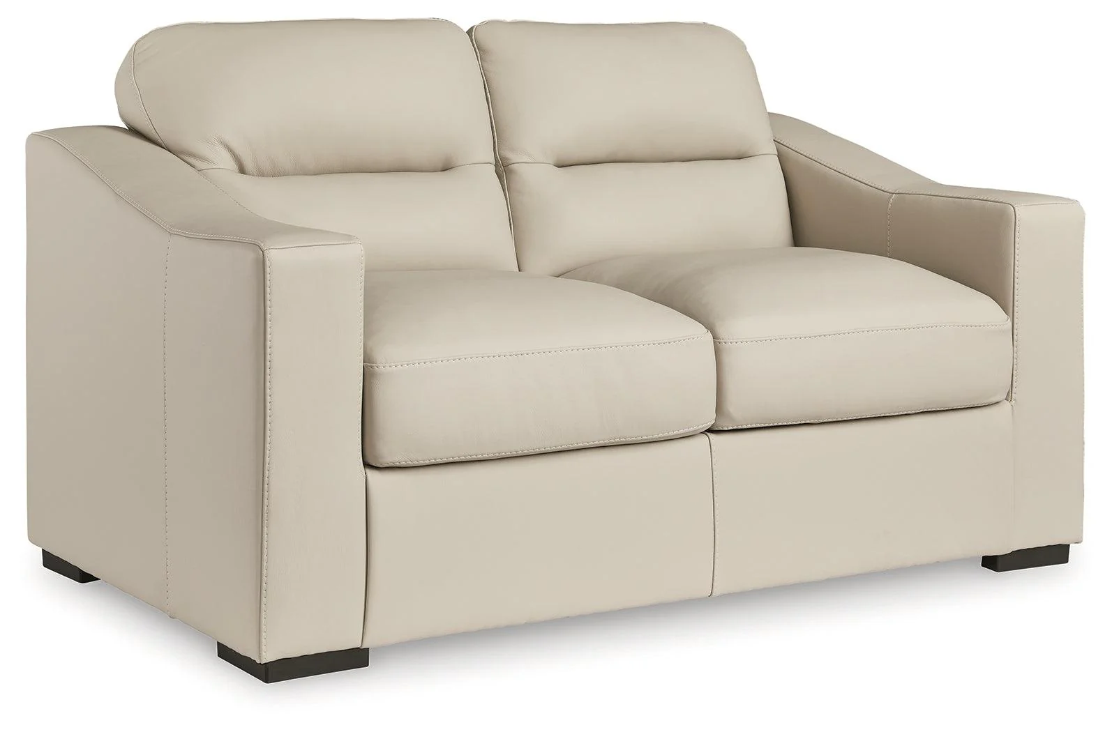Treasure Trove Almond Leather Loveseat - Image 2