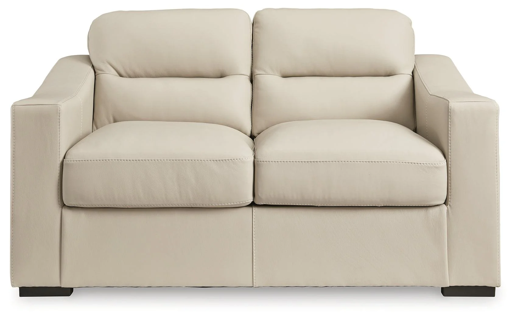 Treasure Trove Almond Leather Loveseat - Image 3
